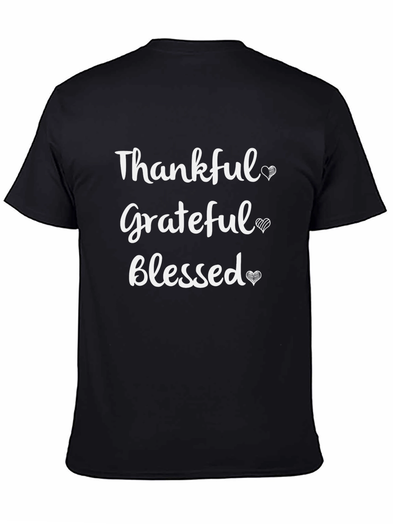 Black Thankful Grateful Blessed Graphic T-Shirt view 4