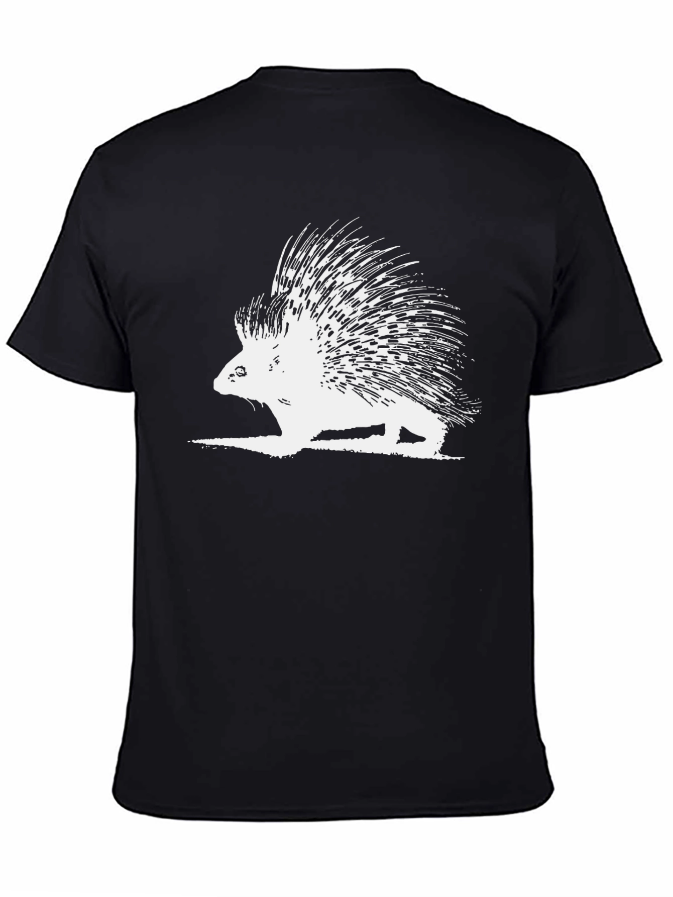 Black Porcupine Graphic Tee - Unisex Black T-Shirt view 4
