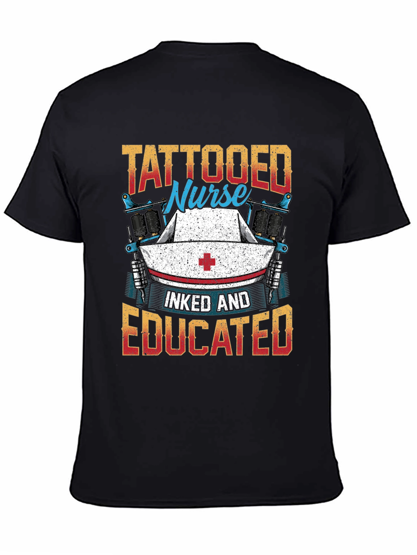 Black Tattooed Nurse T-Shirt - Inked and Educated view 4