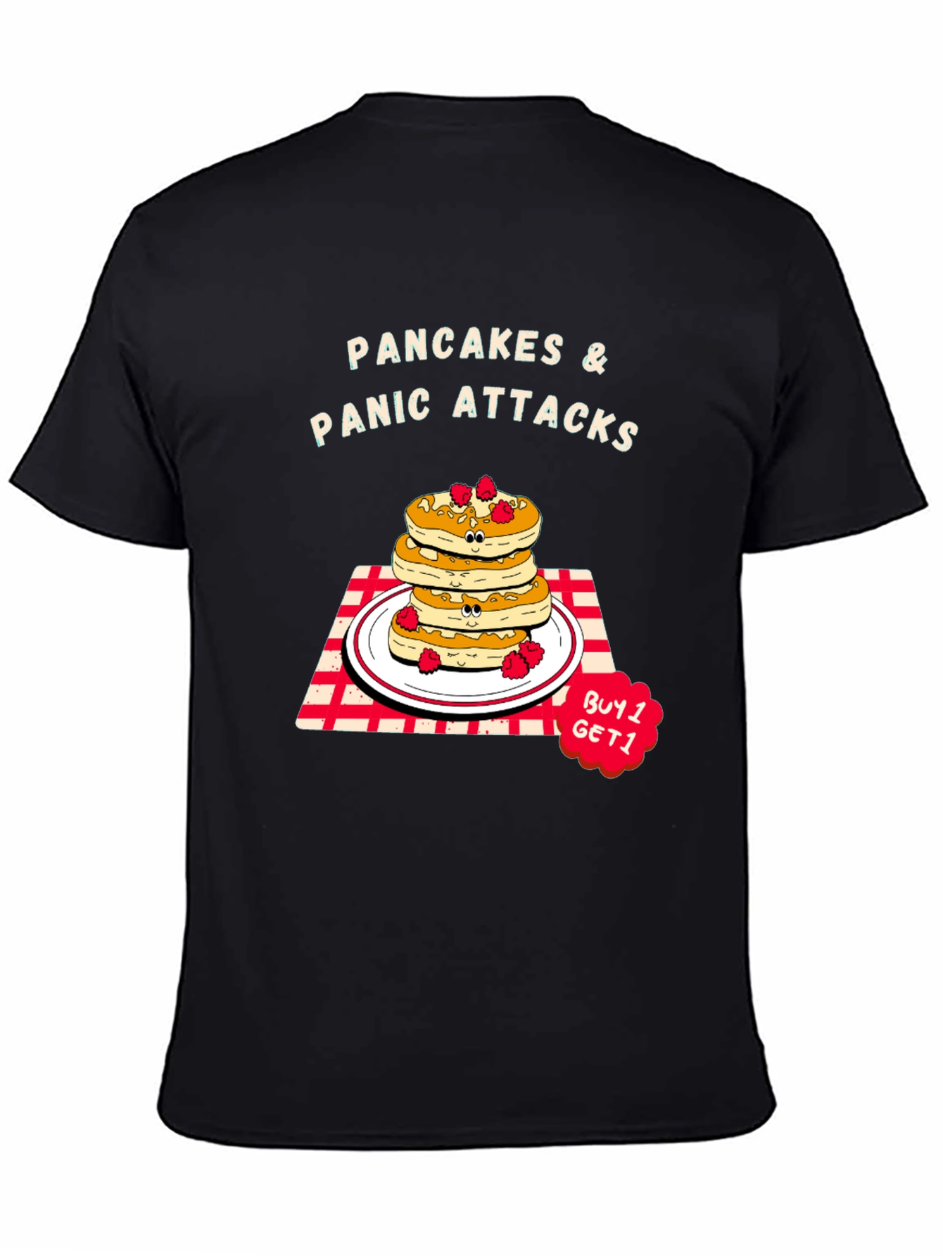 Black Pancakes & Panic Attacks Graphic Tee view 4