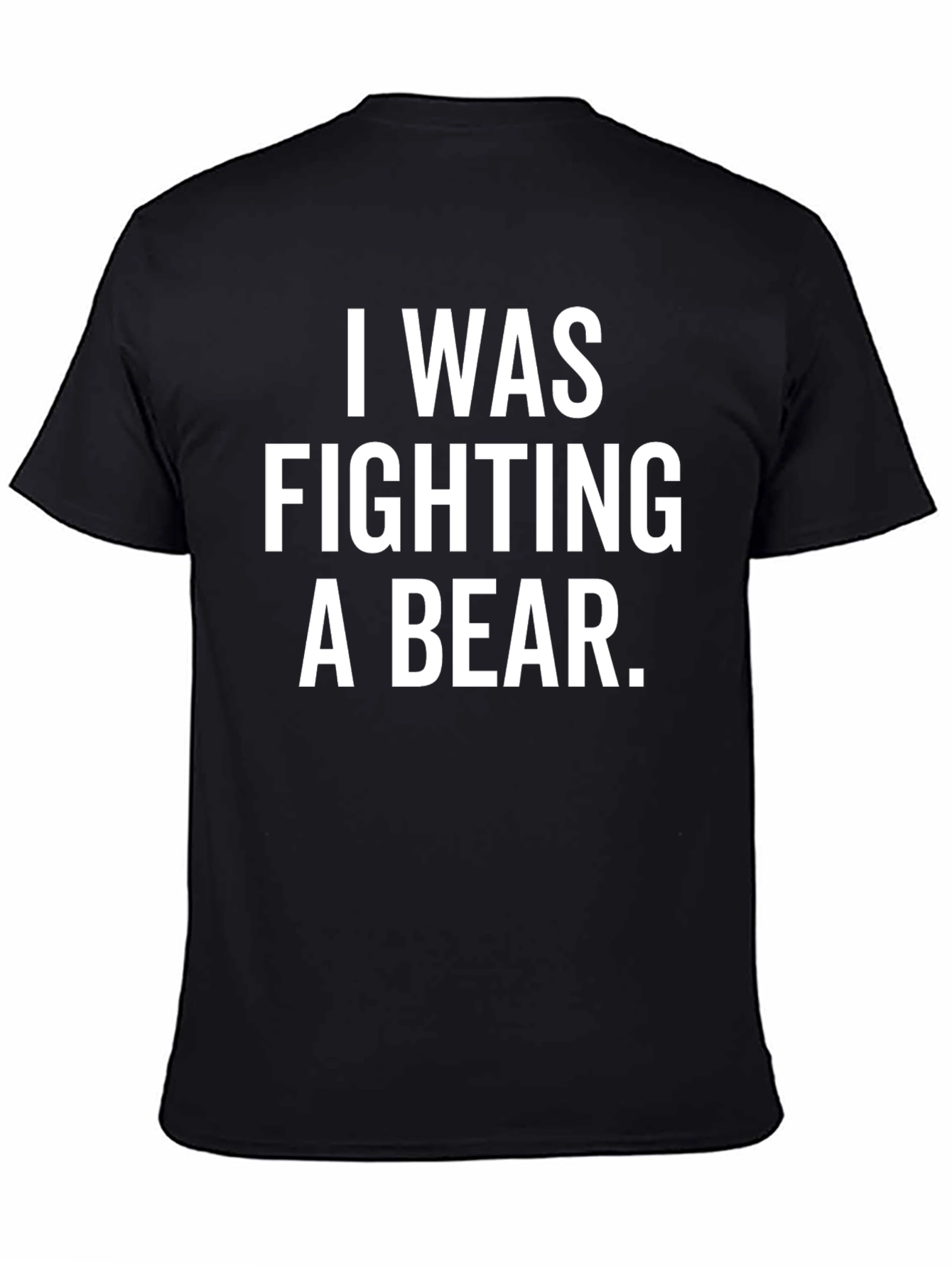 Black I Was Fighting a Bear Funny T-Shirt view 4