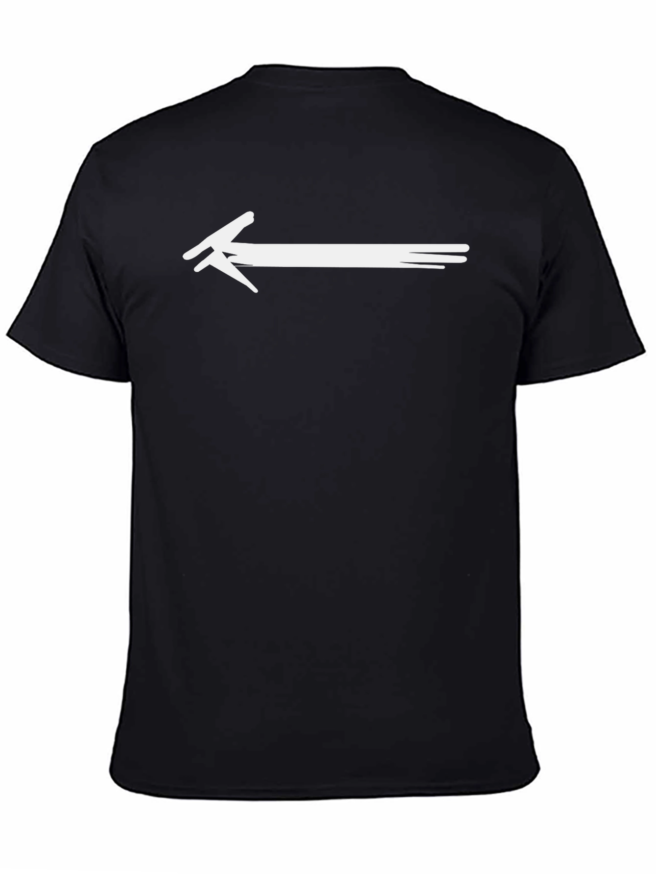 Black Graphic Tee - Abstract Arrow Design - Soft Black T-Shirt view 4