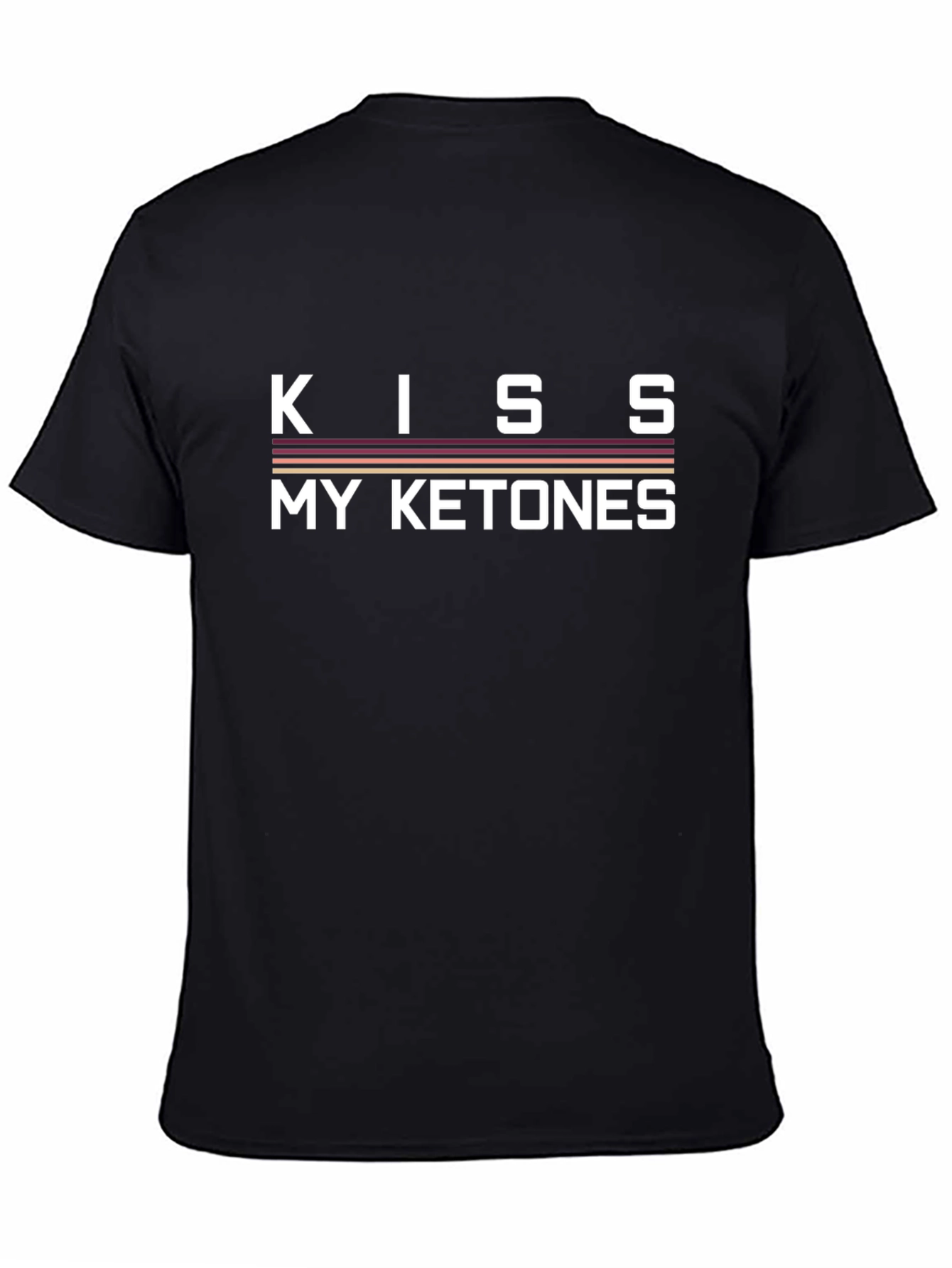 Black Kiss My Ketones Funny Keto Diet T-Shirt view 4