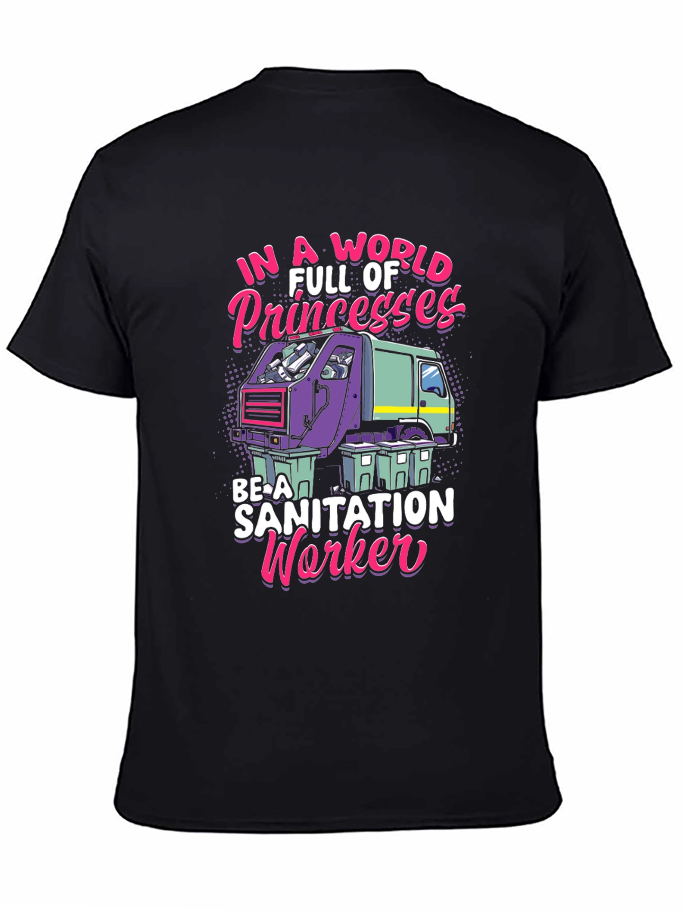 Black Sanitation Worker Graphic Tee - Funny & Unique view 4