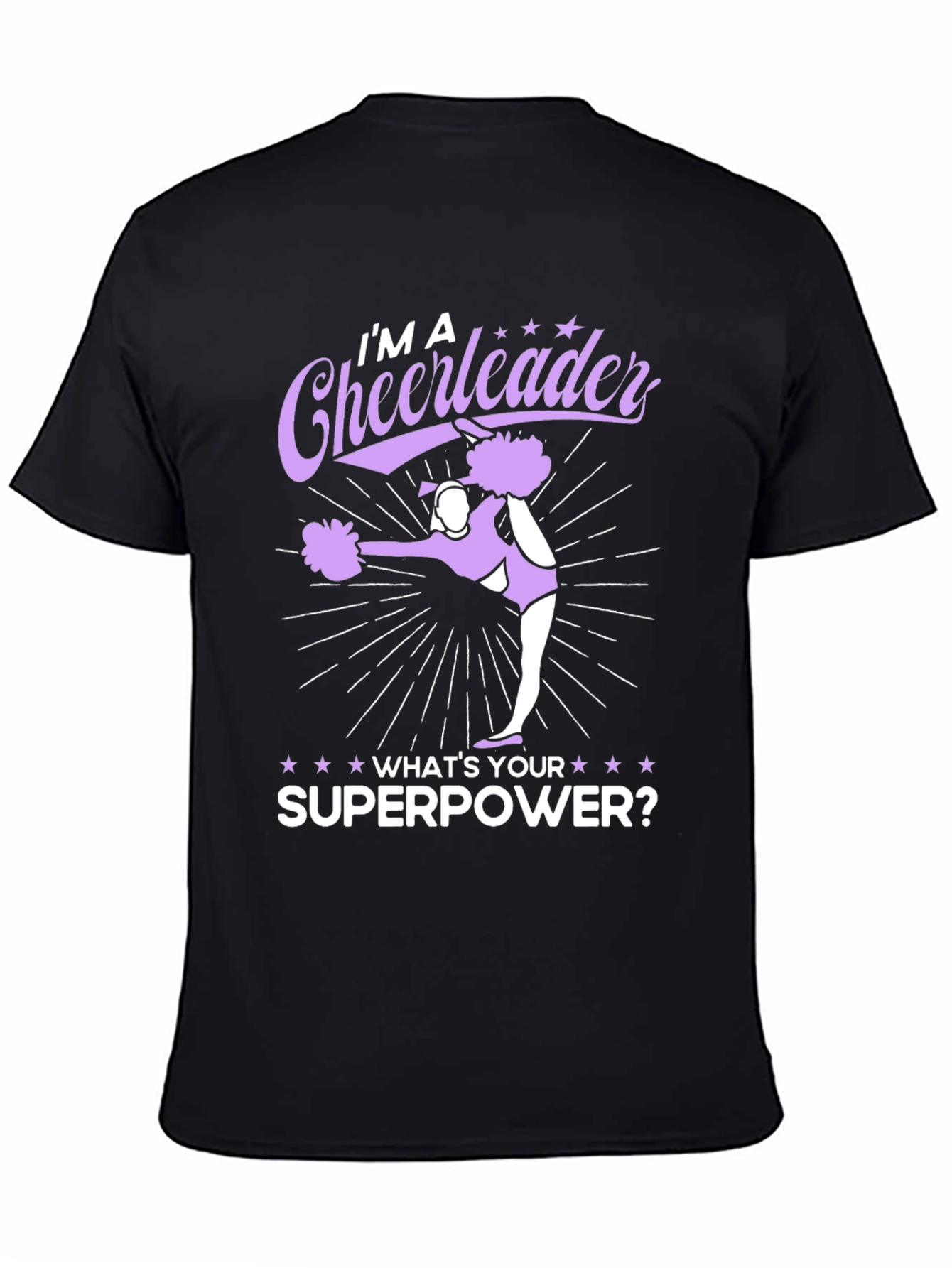 Black Cheerleader Superpower Black Graphic Tee view 4
