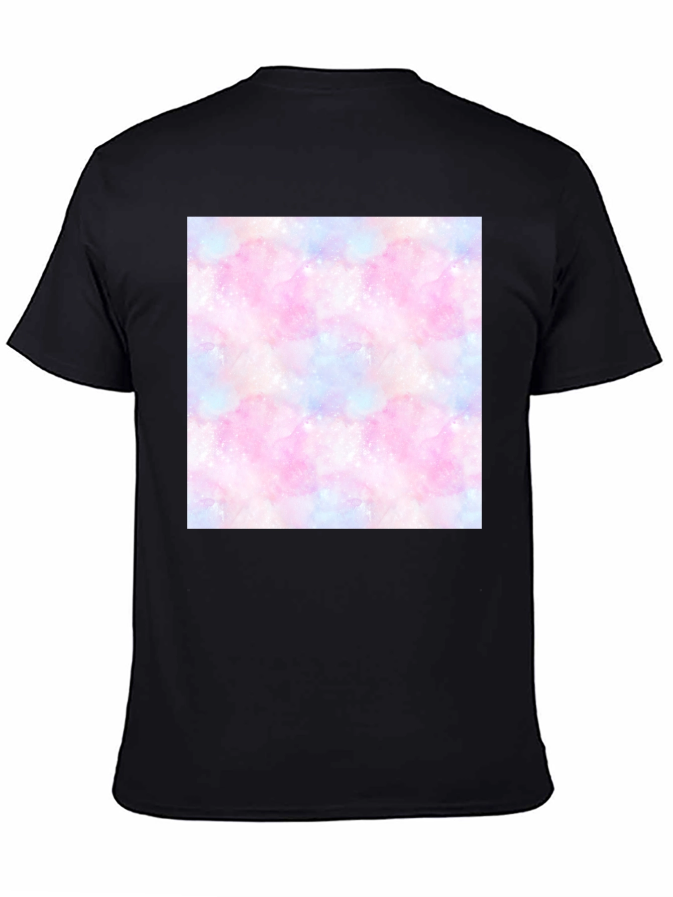 Black Galaxy Print T-Shirt - Trendy Cotton Blend Tee view 4