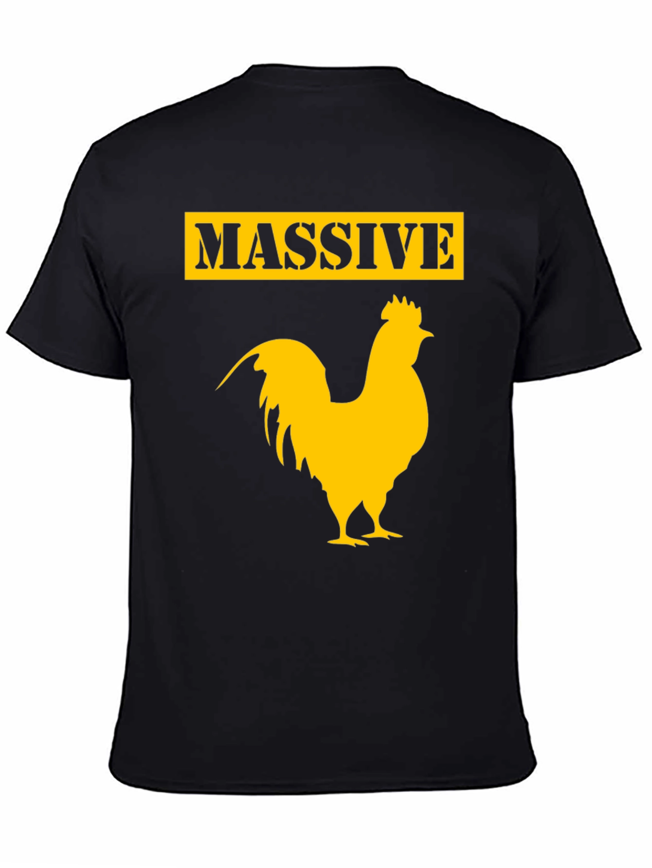 Black Massive Rooster Graphic Tee - Funny Chicken T-Shirt view 4