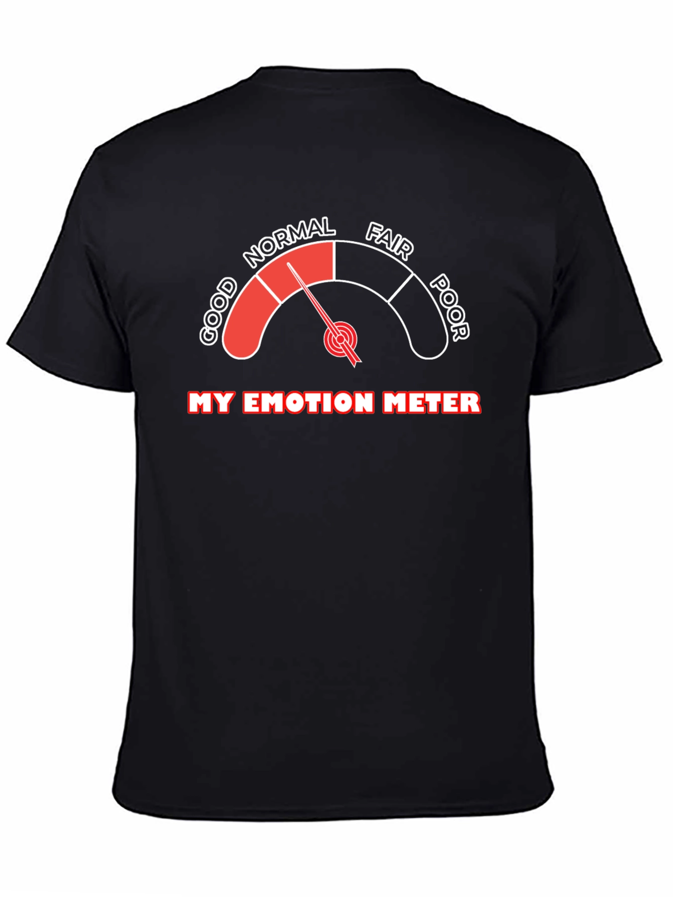 Black Emotion Meter Graphic T-Shirt: Good Mood Indicator view 4