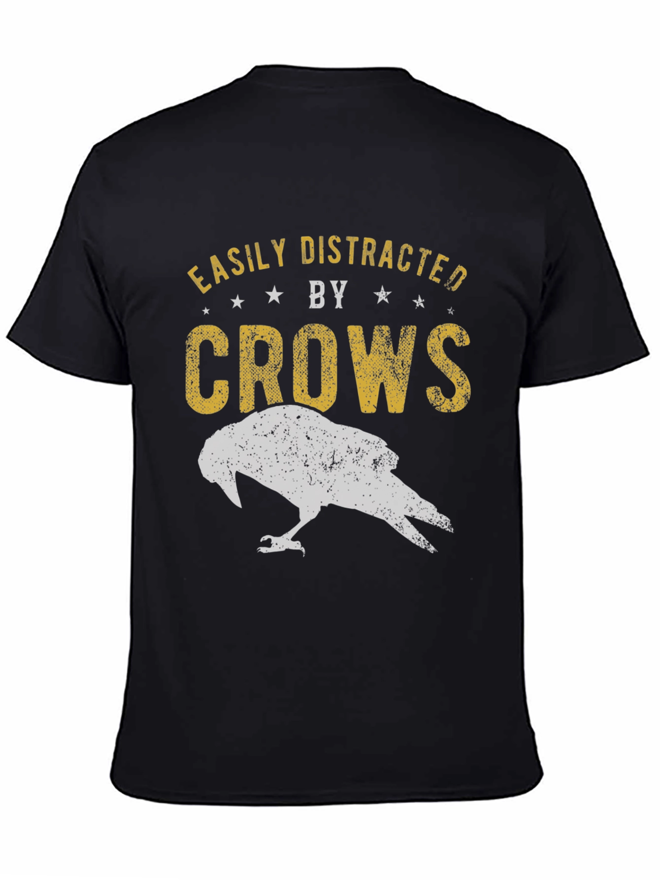Black Easily Distracted by Crows Graphic Tee view 4