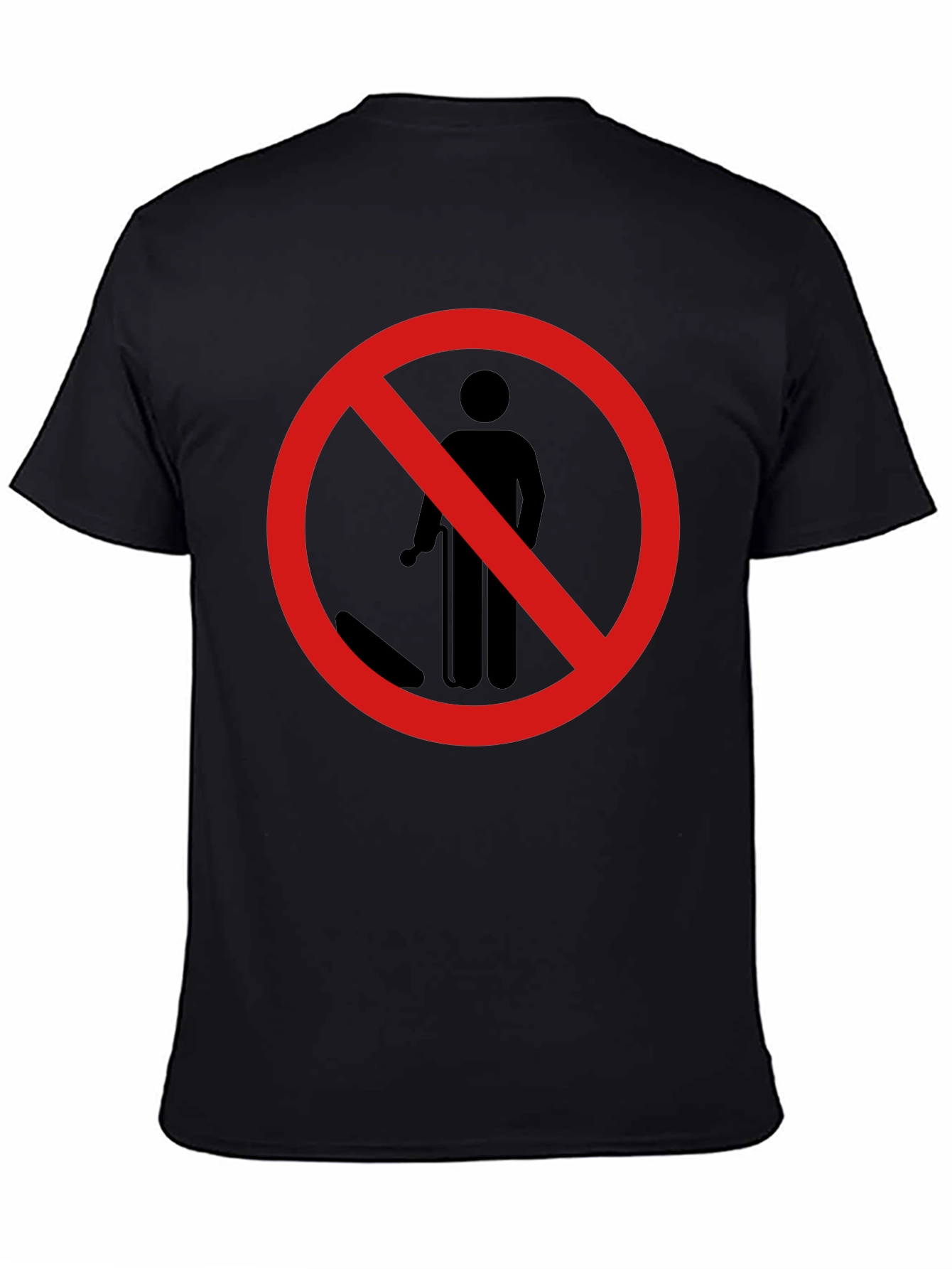 Black No Smoking Graphic Tee - Black Cotton T-Shirt view 4