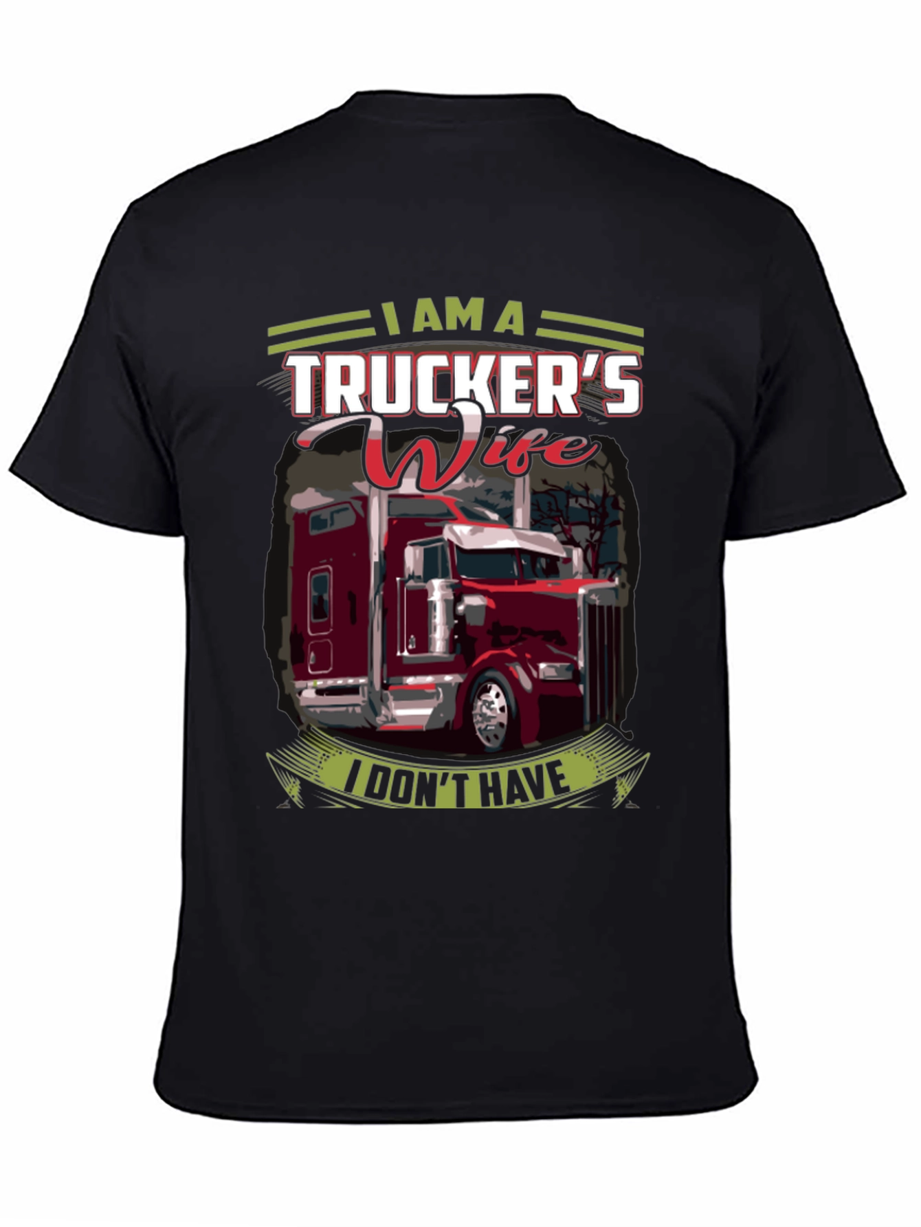 Black Trucker's Wife Graphic T-Shirt view 4