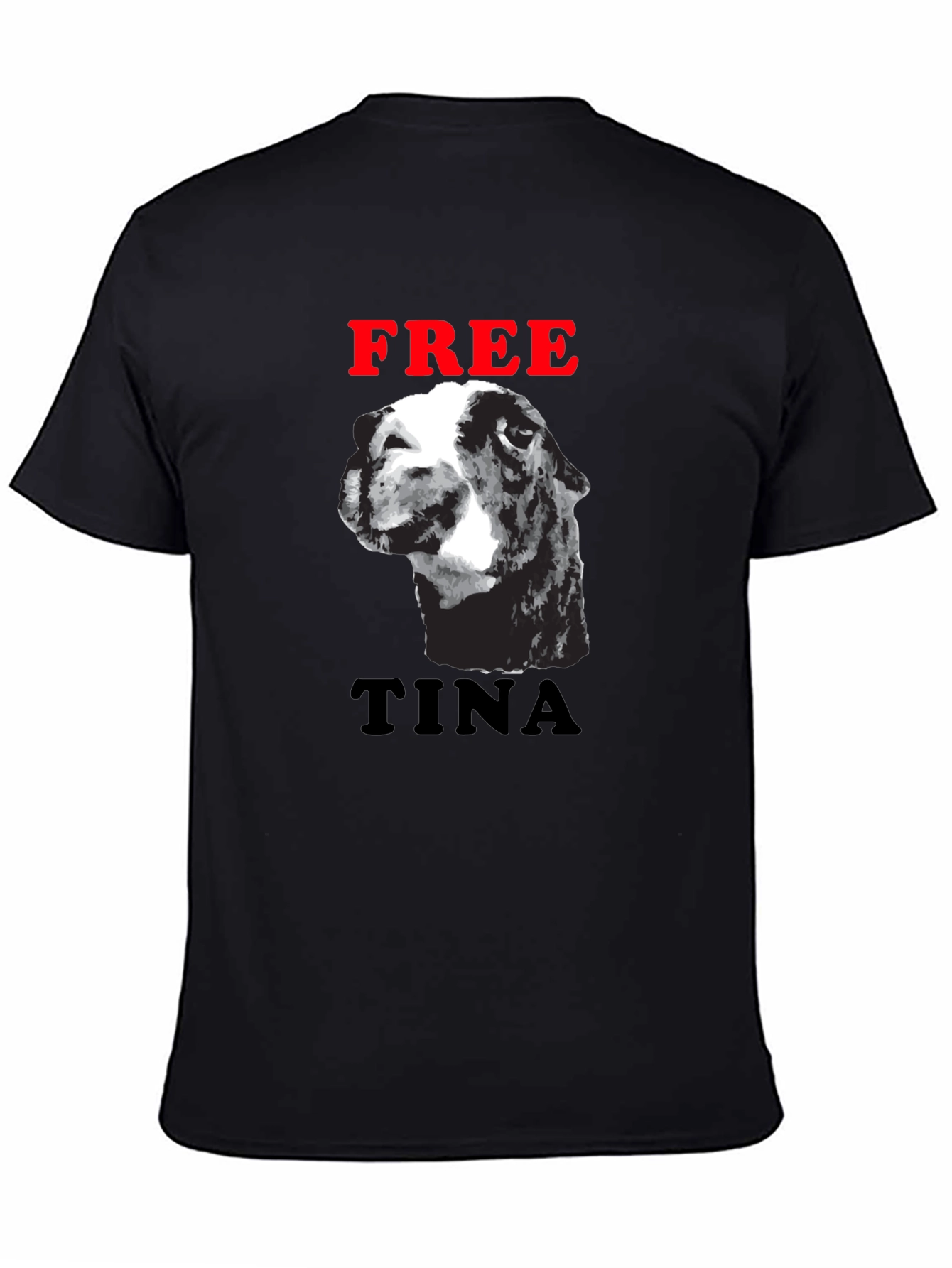 Black Free Tina Llama Graphic Tee - Black Cotton Blend T-Shirt view 4