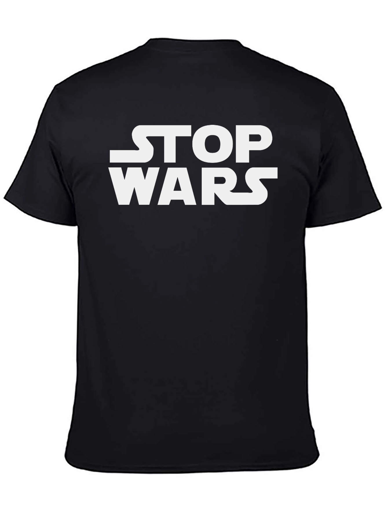 Black Stop Wars Graphic Tee - Black Cotton view 4
