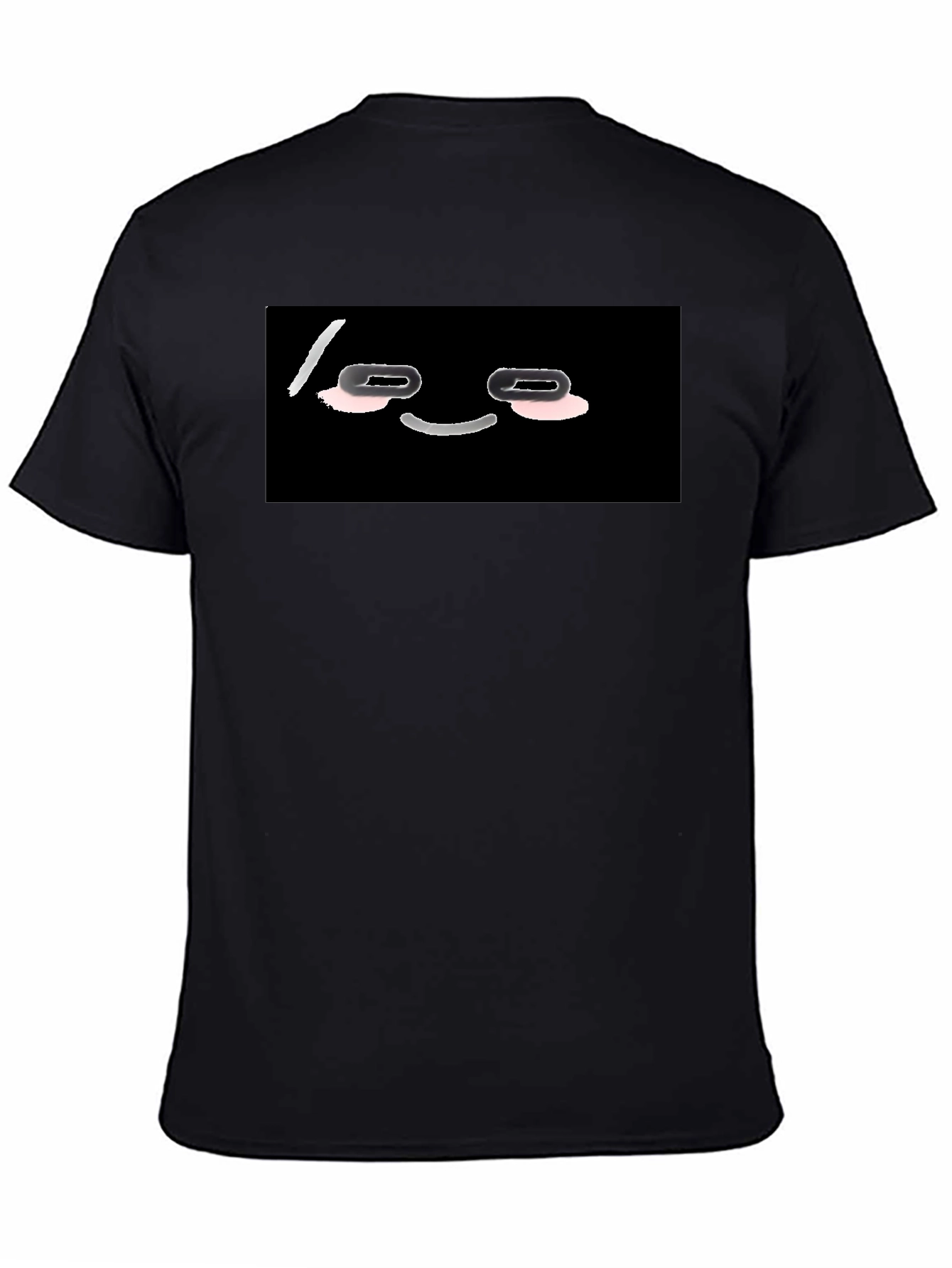 Black Funny Black T-Shirt with Cartoon Face view 4