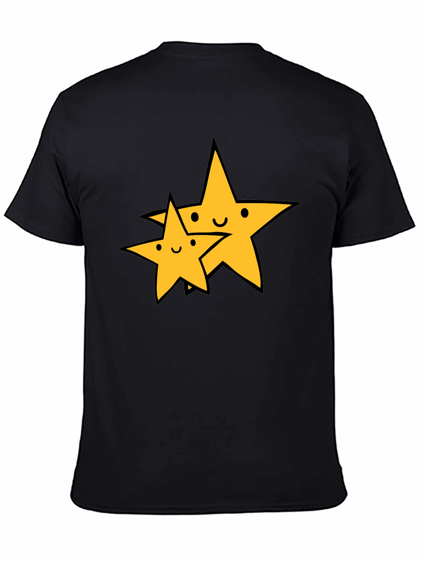 Black Cute Star Duo Black T-Shirt view 4