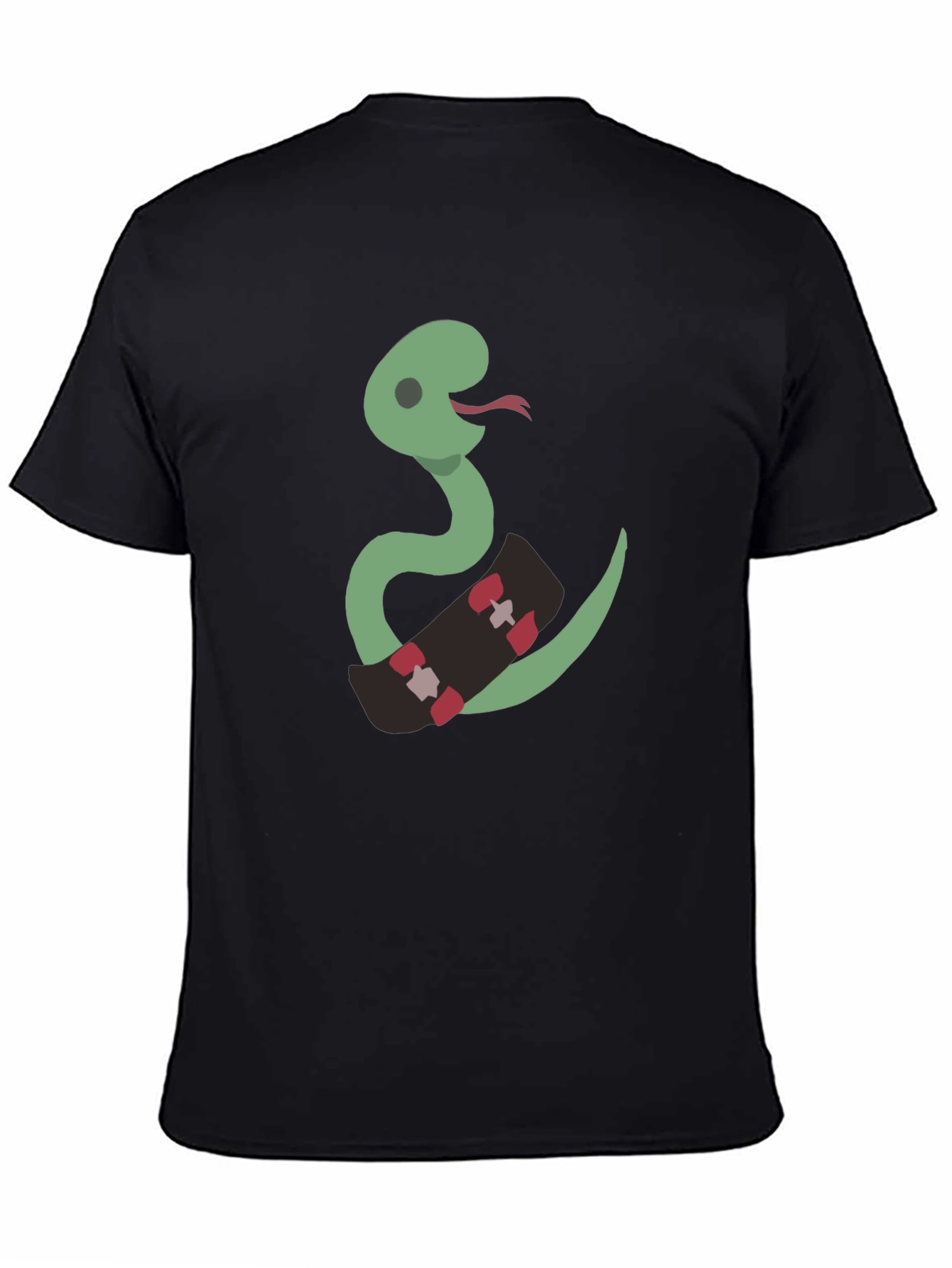 Black Snake on Skateboard Graphic Tee view 4