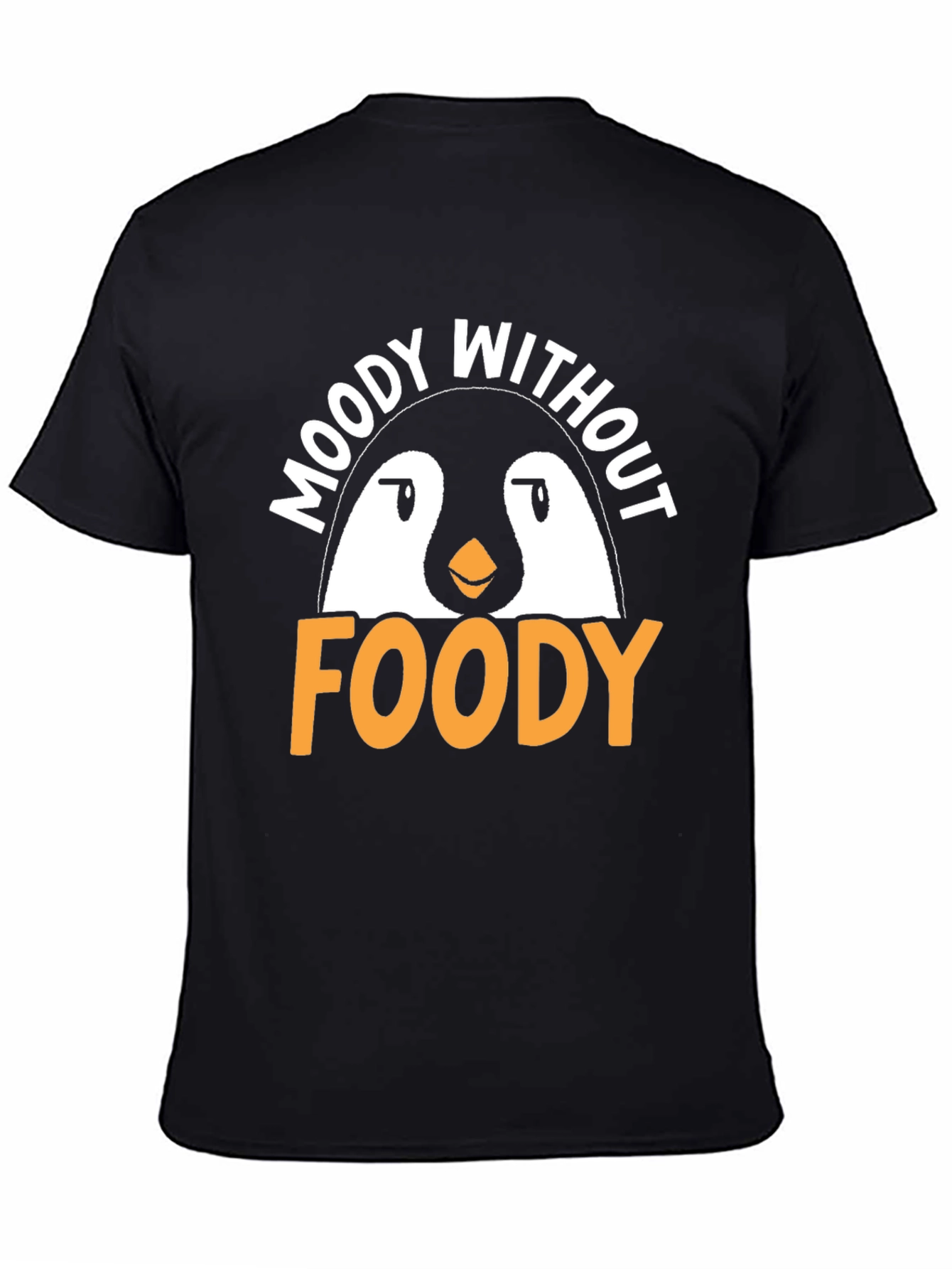Black Moody Without Foody Penguin Graphic T-Shirt view 4