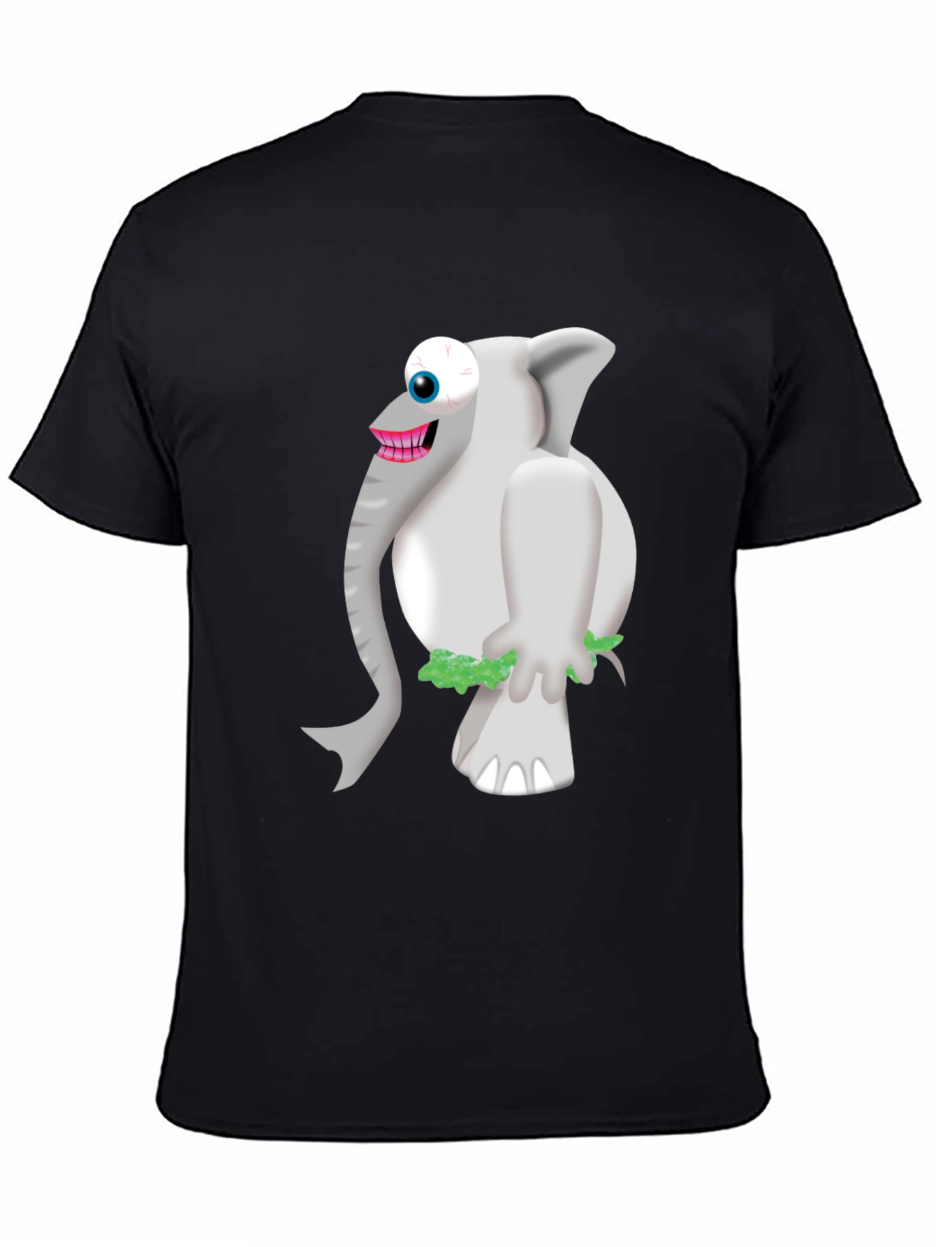 Black Funny Elephant Graphic Tee - Men's Black T-Shirt view 4