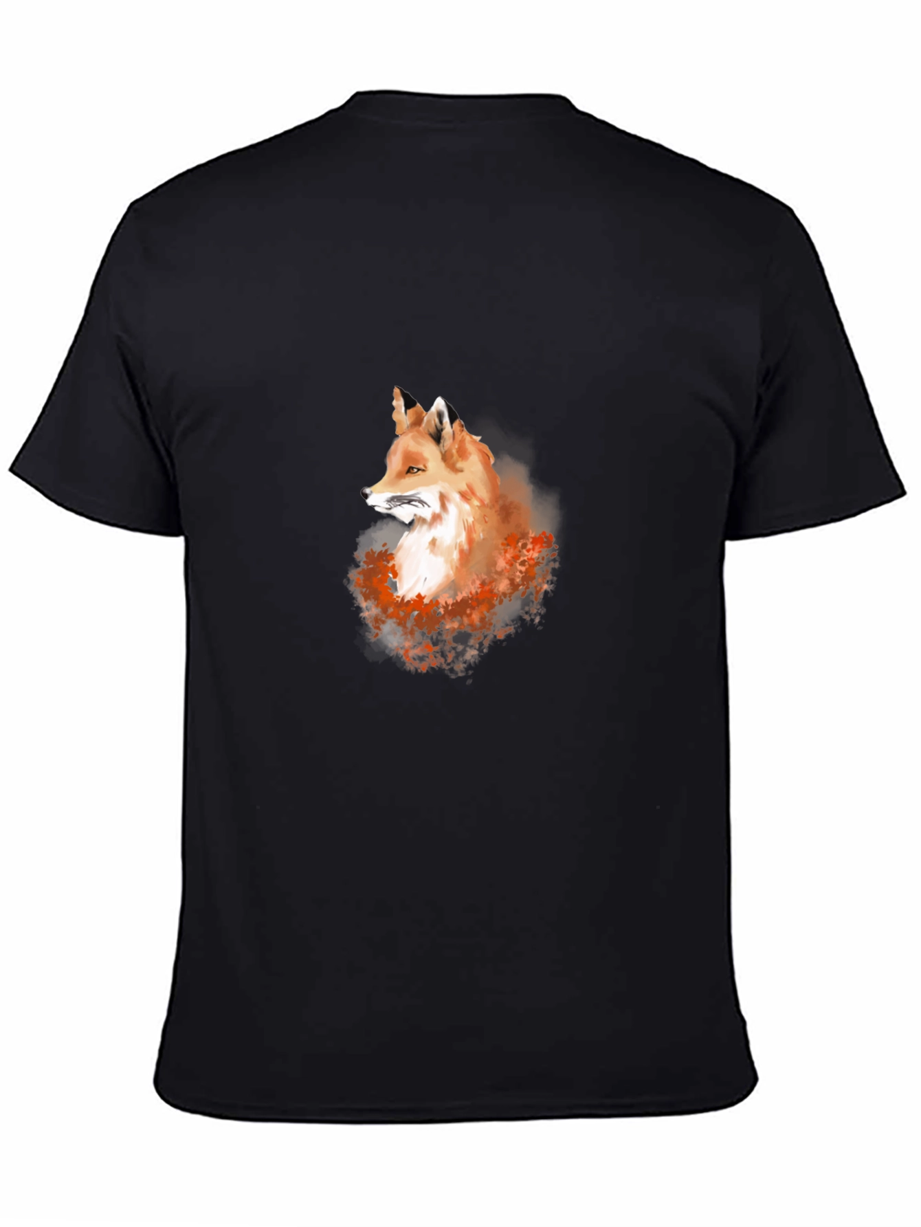 Black Fox Graphic Tee - Cool Animal Print Shirt view 4
