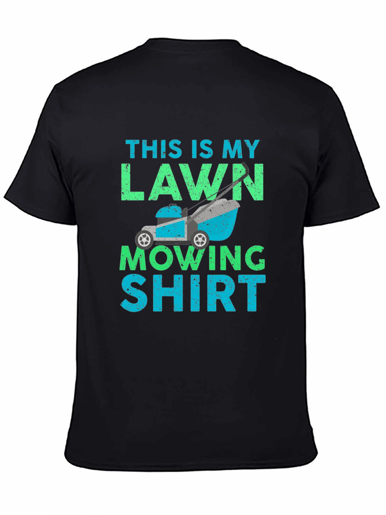Black Funny Lawn Mowing T-Shirt view 4