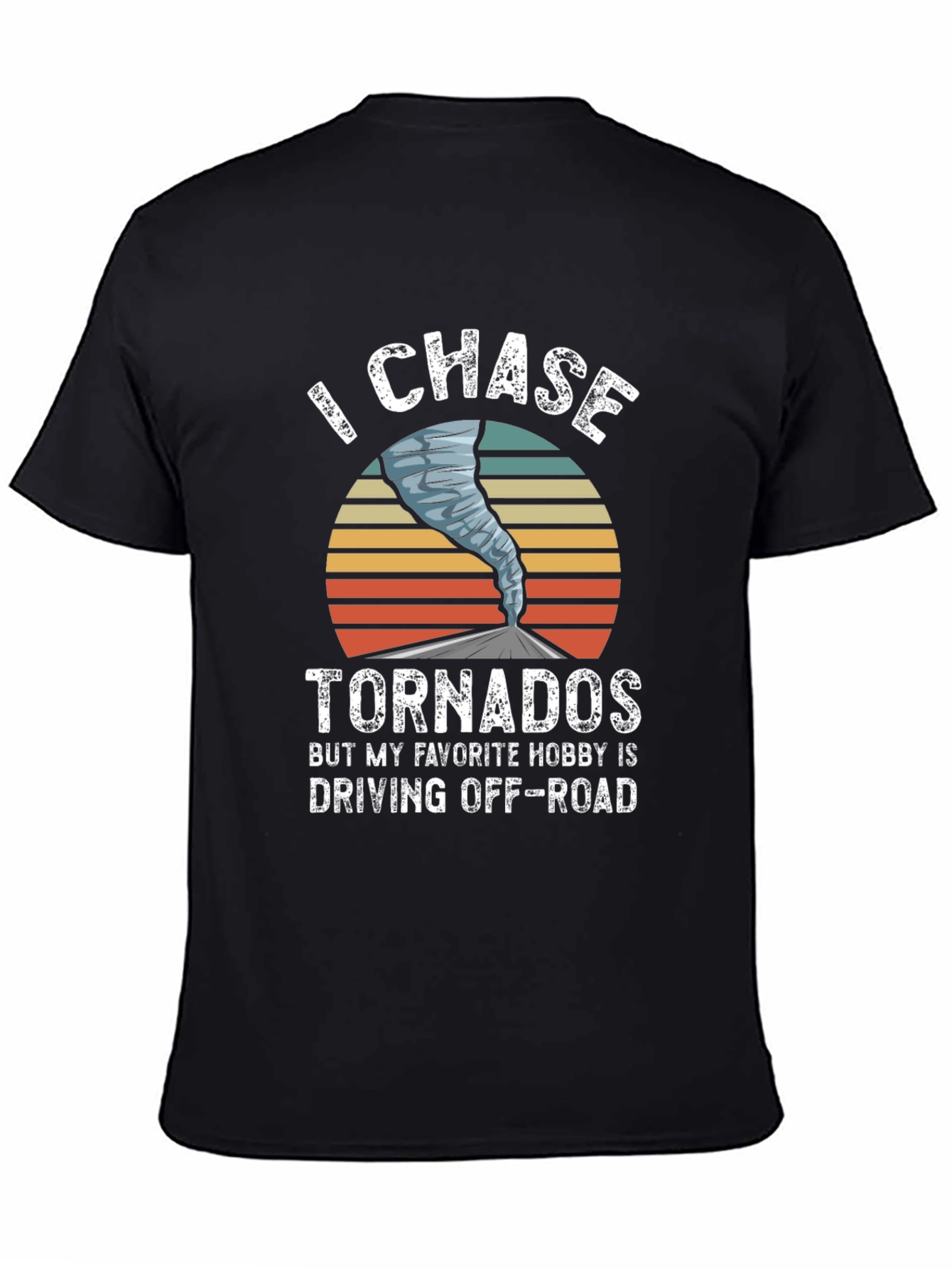 Black I Chase Tornadoes Men's Graphic T-Shirt view 4