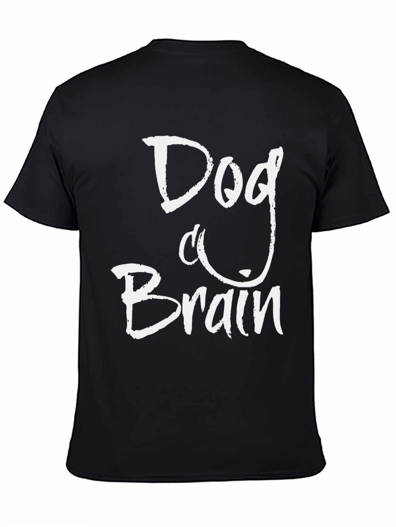 Black Dog Brain Graphic Tee - Crew Neck Short Sleeve T-Shirt view 4
