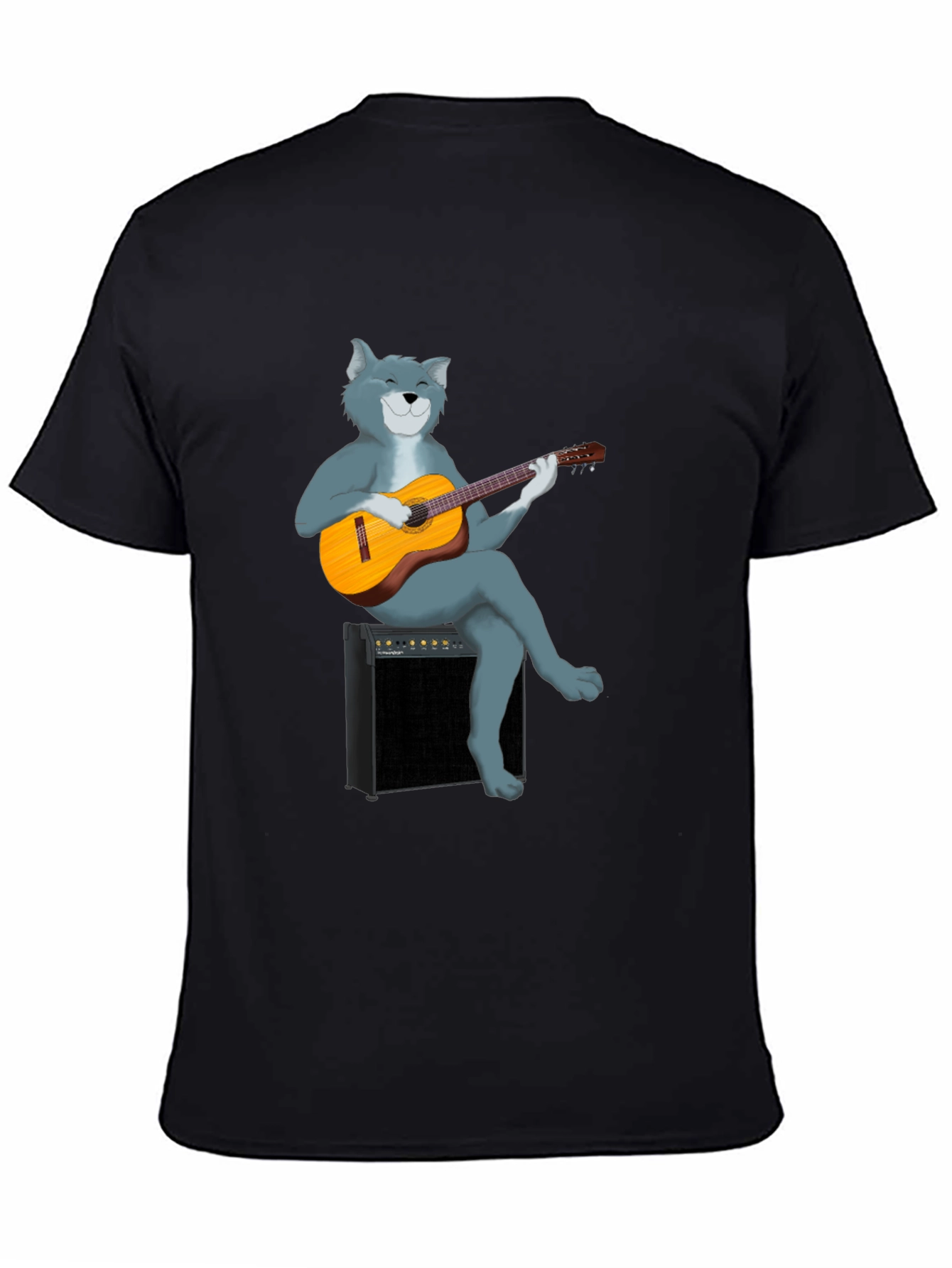 Black Cat Guitarist T-Shirt - Cool Graphic Tee view 4