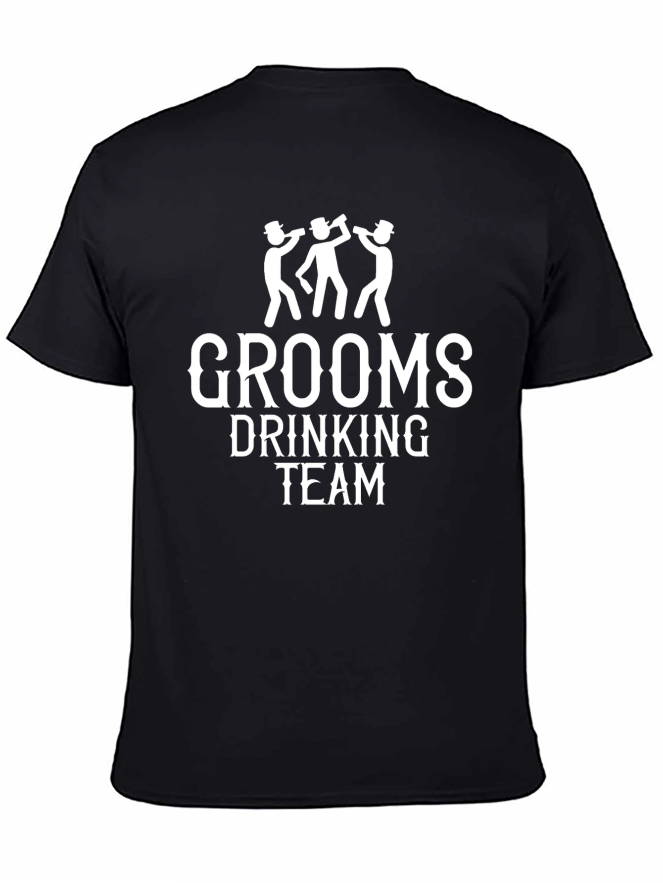 Black Grooms Drinking Team T-Shirt - Black view 4