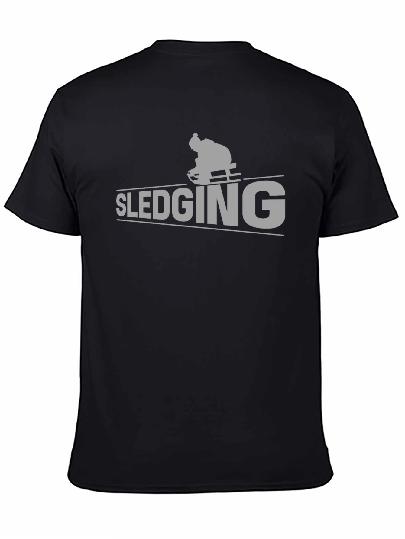 Black Sledging Graphic Tee - Winter Sport Shirt view 4