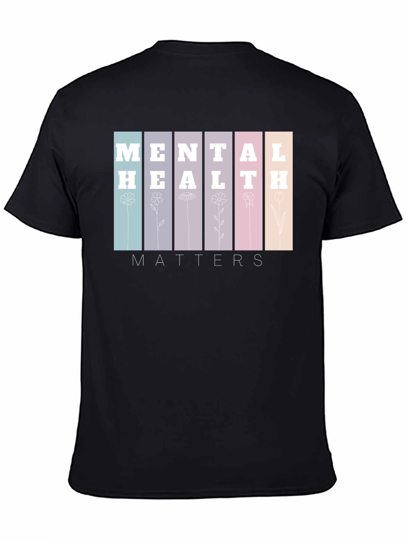 Black Mental Health Matters Black T-Shirt view 4