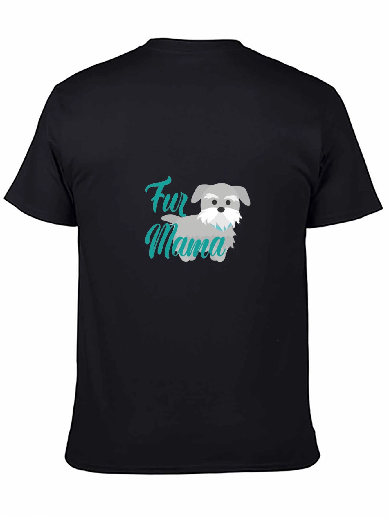 Black Fur Mama Dog Lover T-Shirt view 4