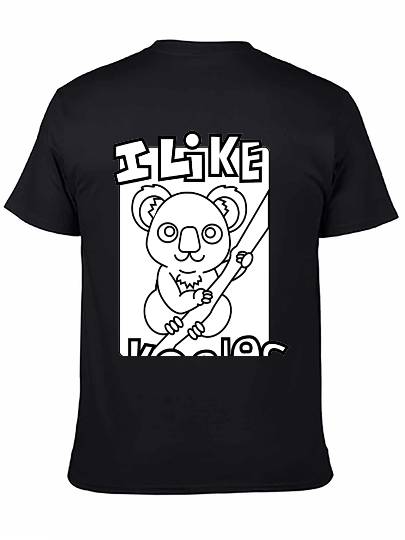 I Like Koalas T-Shirt: Black Cotton Tee - 4