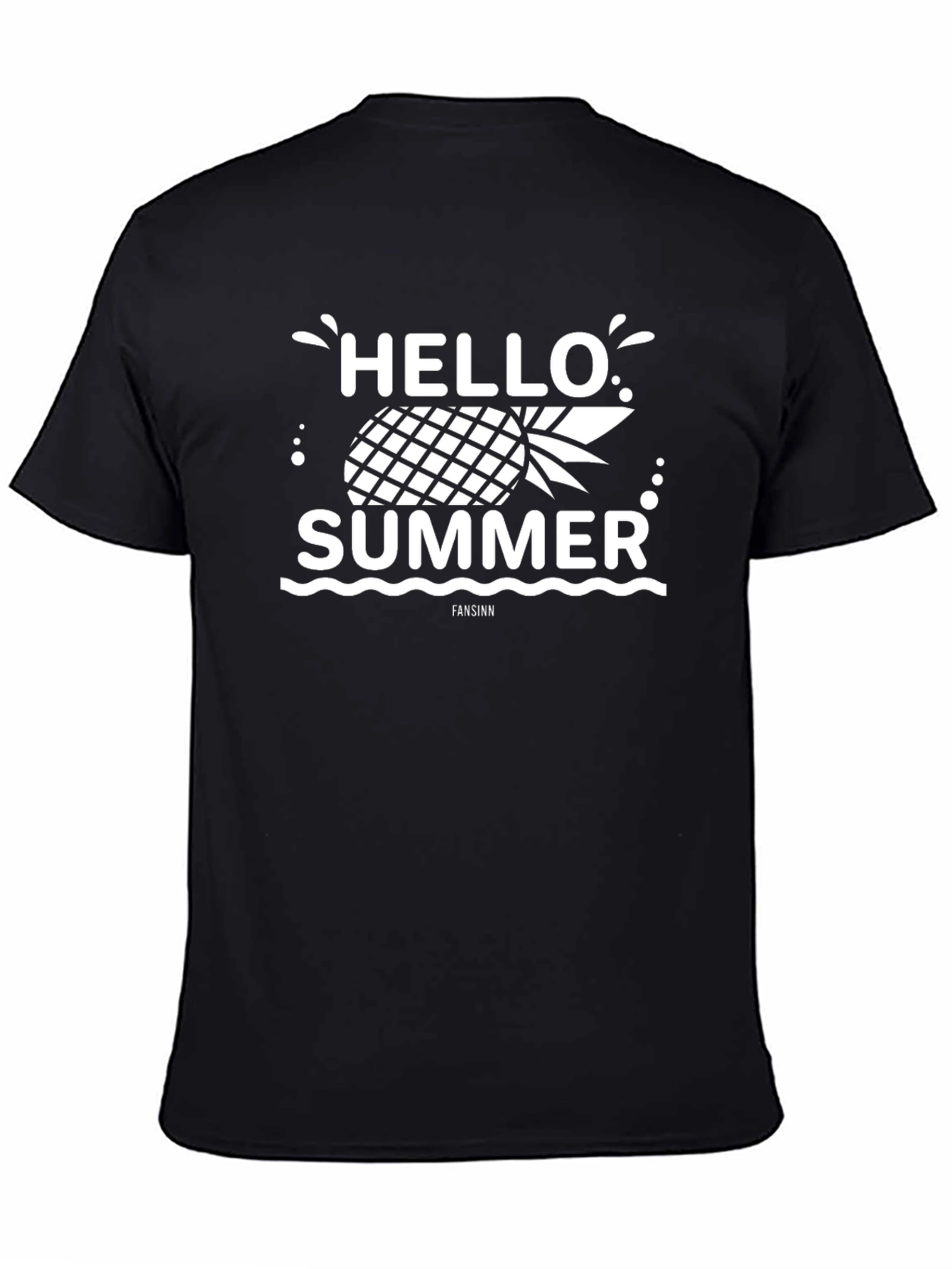 Black Hello Summer Pineapple T-Shirt - Black view 4