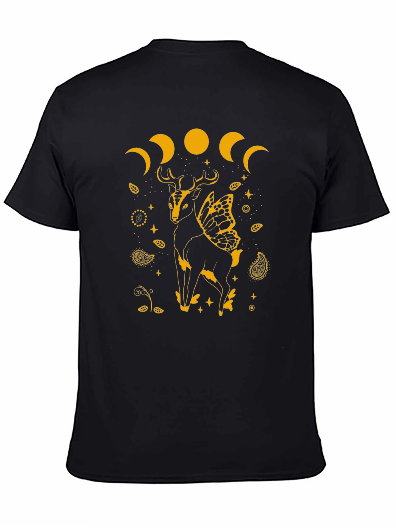 Black Deer Moon Phase Graphic Tee view 4