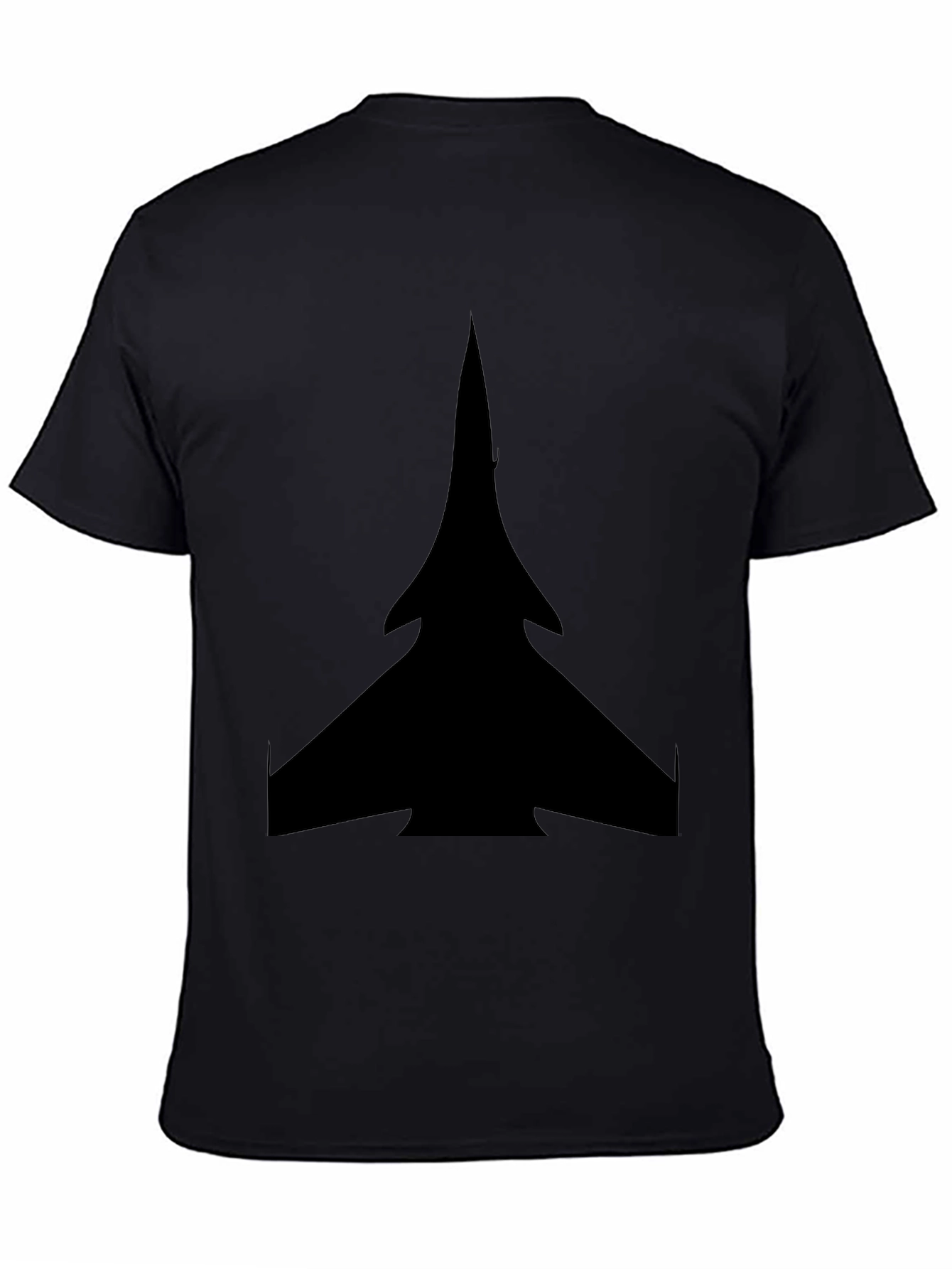 Black Stealth Jet Graphic Tee - Black Cotton T-Shirt view 4