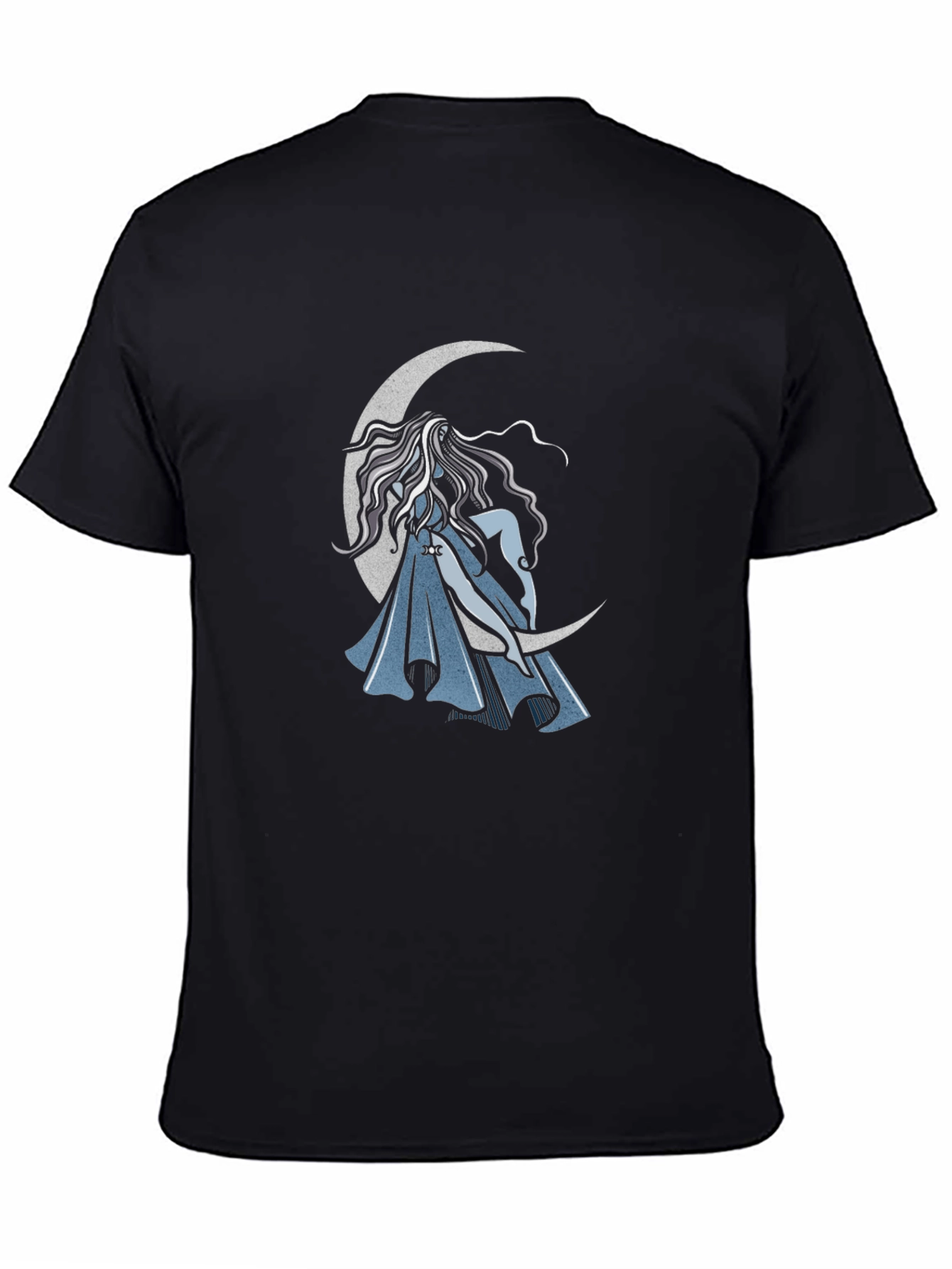 Black Mystic Moon Maiden Graphic Tee - Black view 4