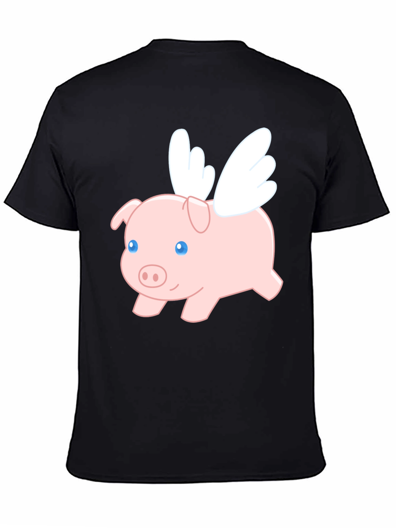 Black Flying Pig Graphic T-Shirt view 4