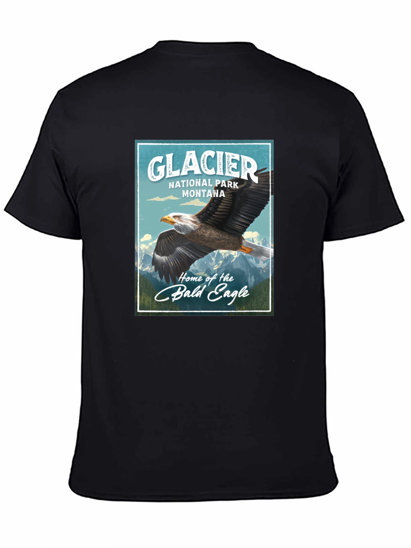 Black Glacier National Park Eagle Graphic T-Shirt view 4