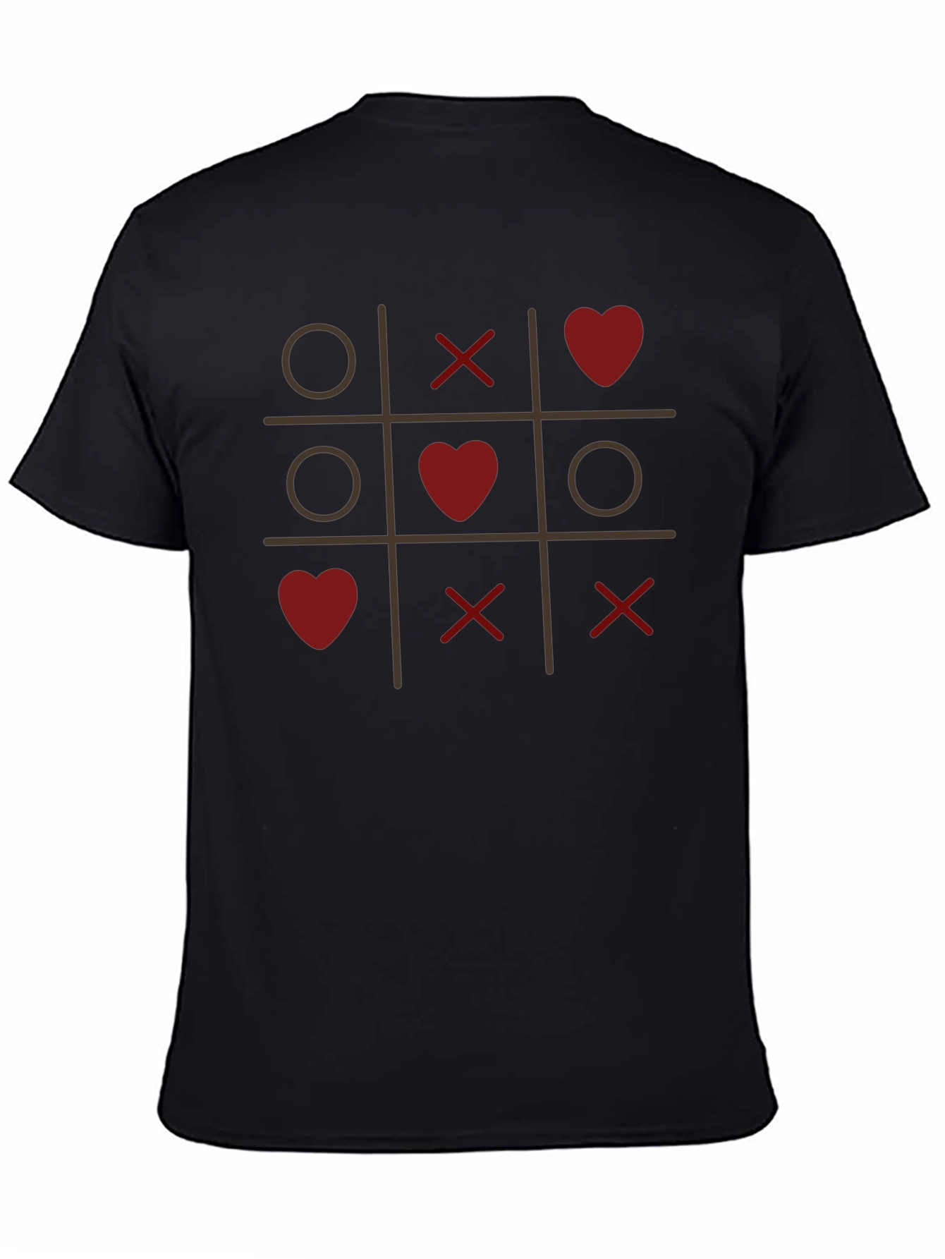 Black Tic-Tac-Toe Love T-Shirt - Valentine's Day Special view 4