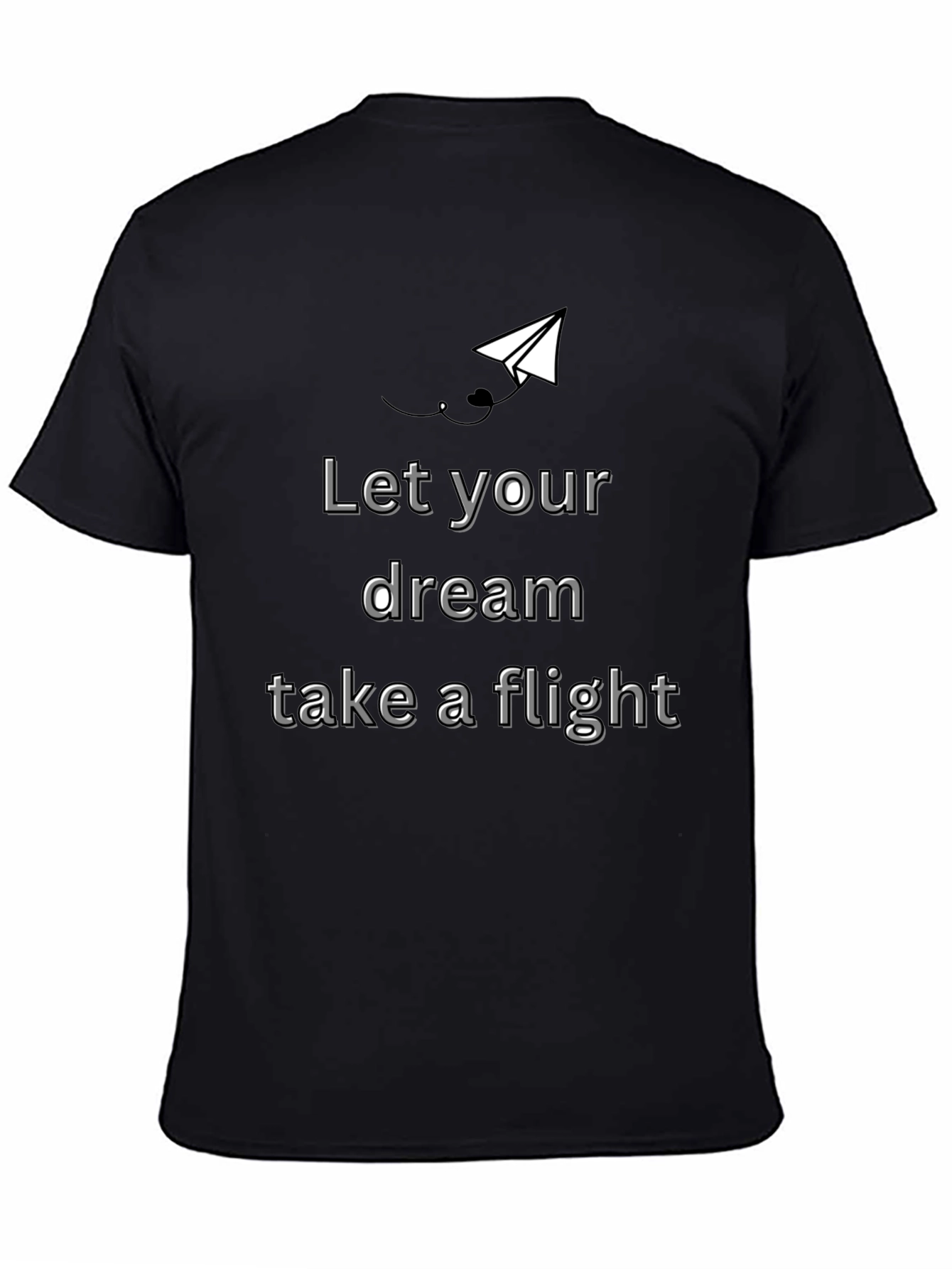 Black Dream Flight T-Shirt - Motivational Design view 4