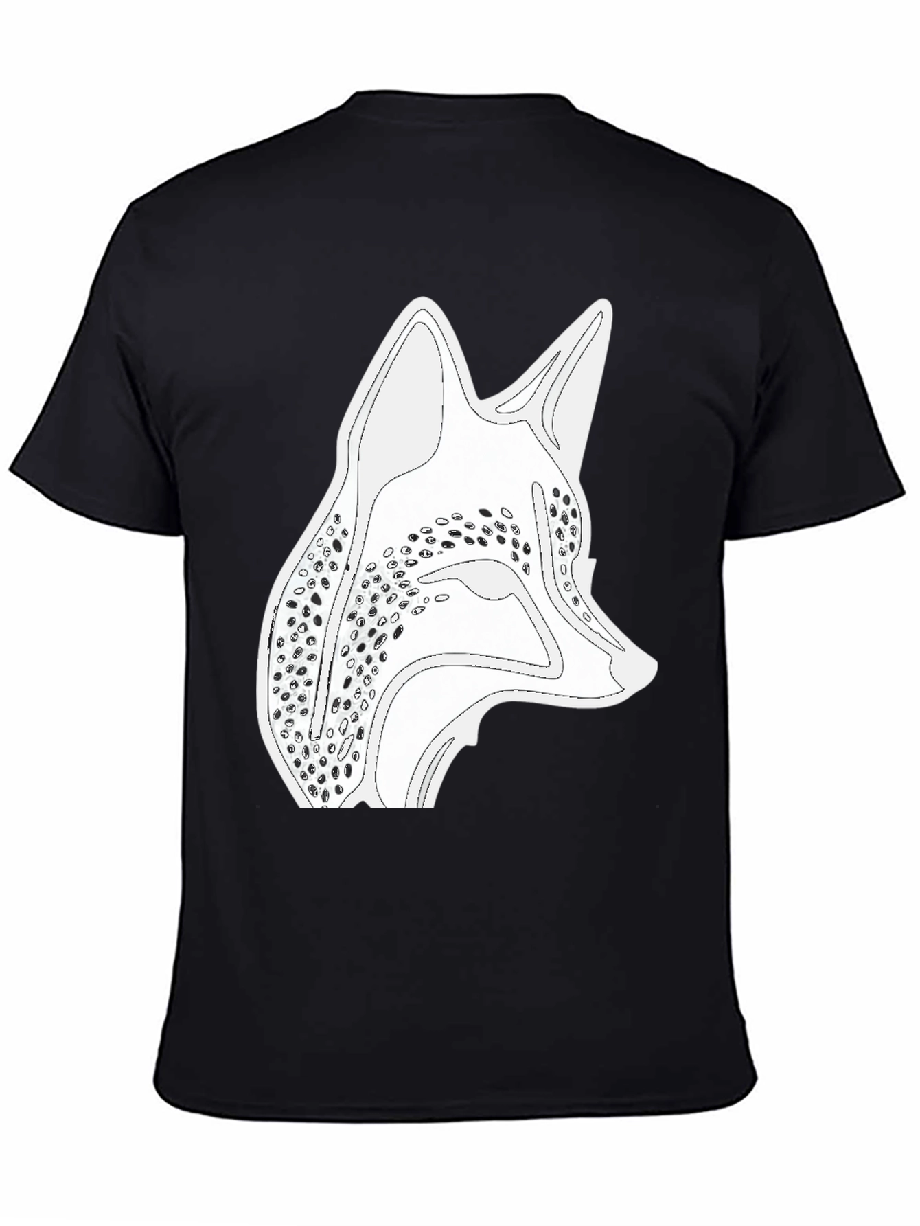 Black Black T-Shirt with Fox Graphic Print view 4