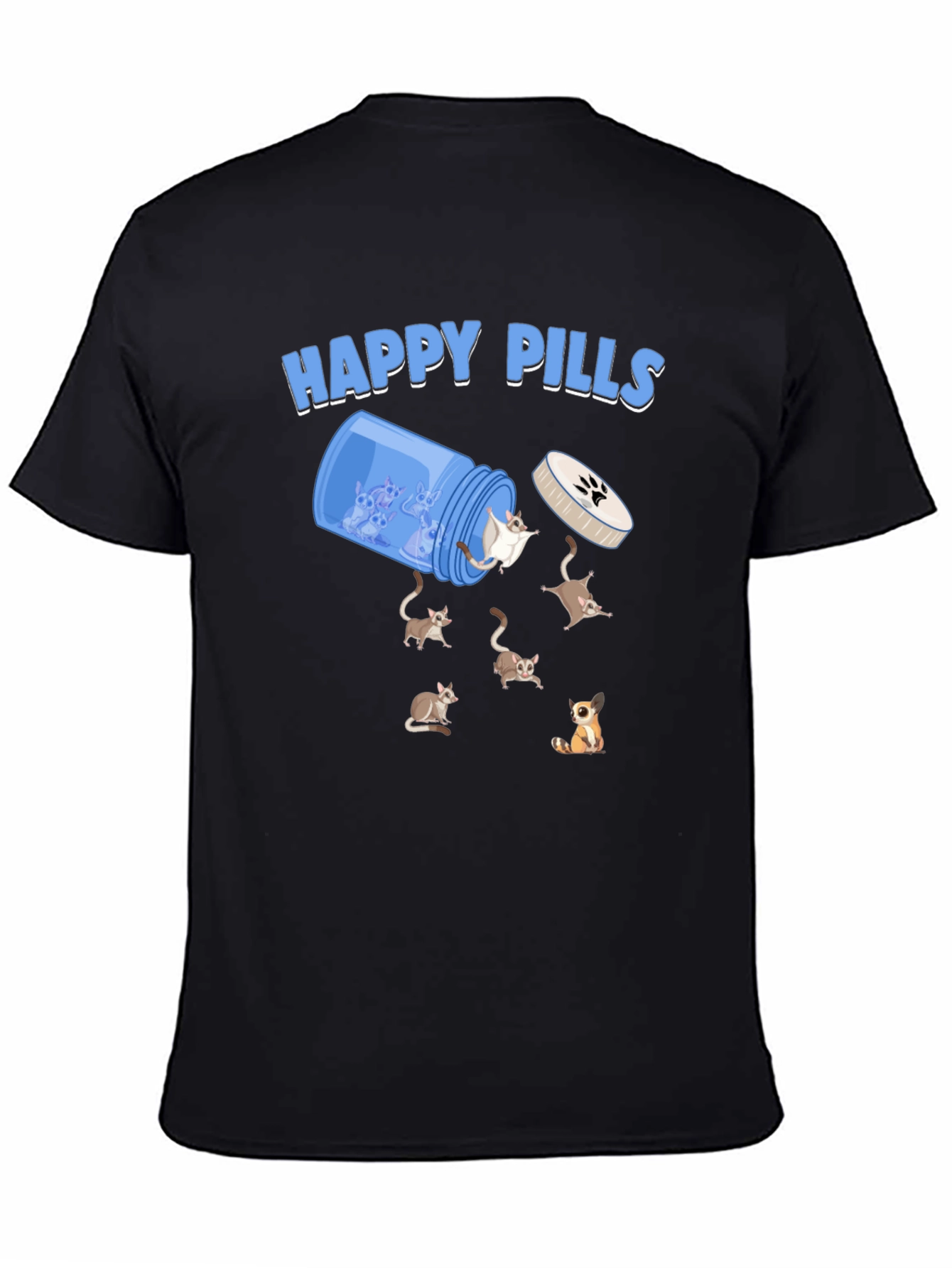 Black Happy Pills Sugar Glider Graphic Tee view 4