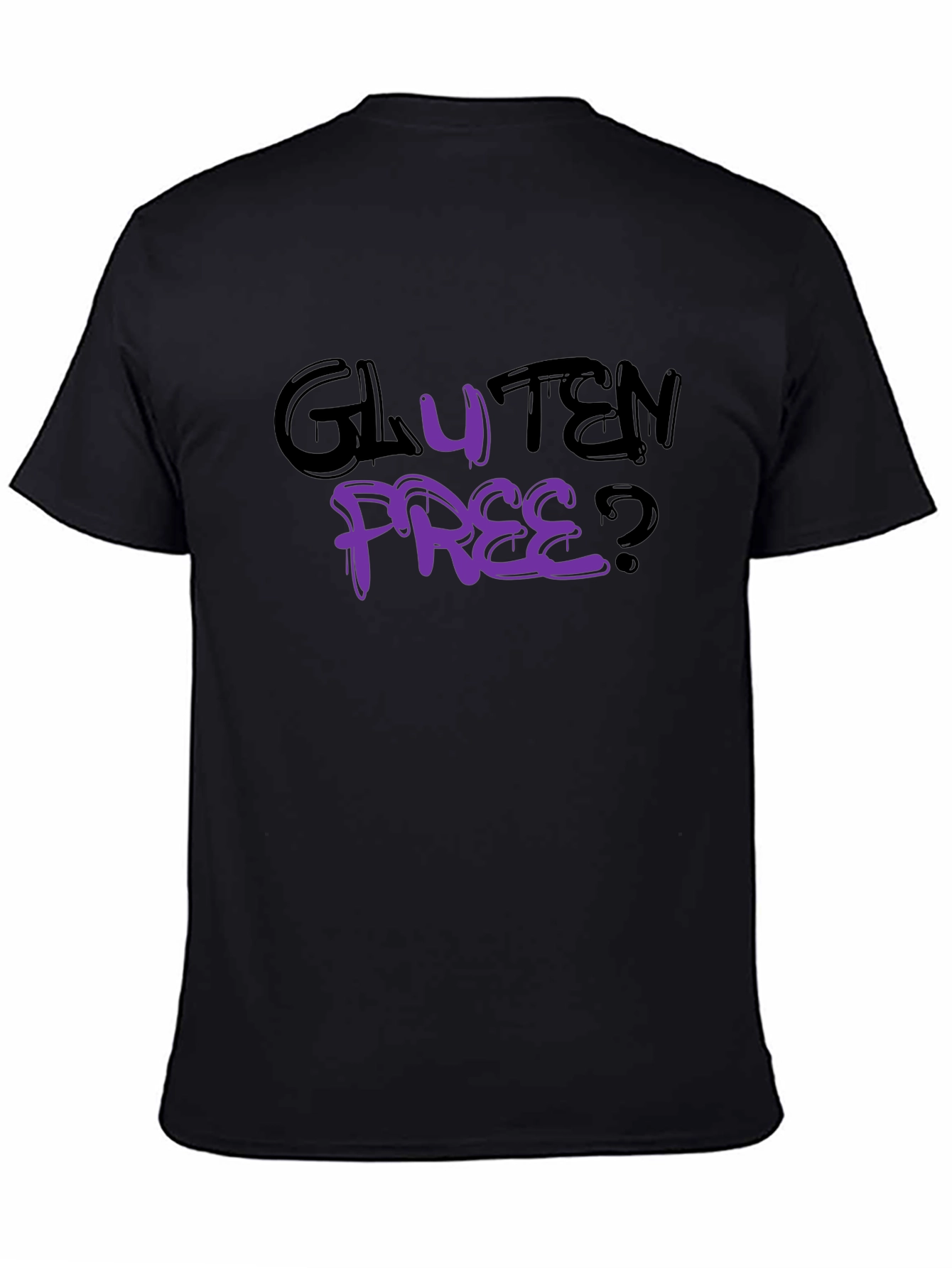 Black Gluten Free? Graphic Black T-Shirt view 4