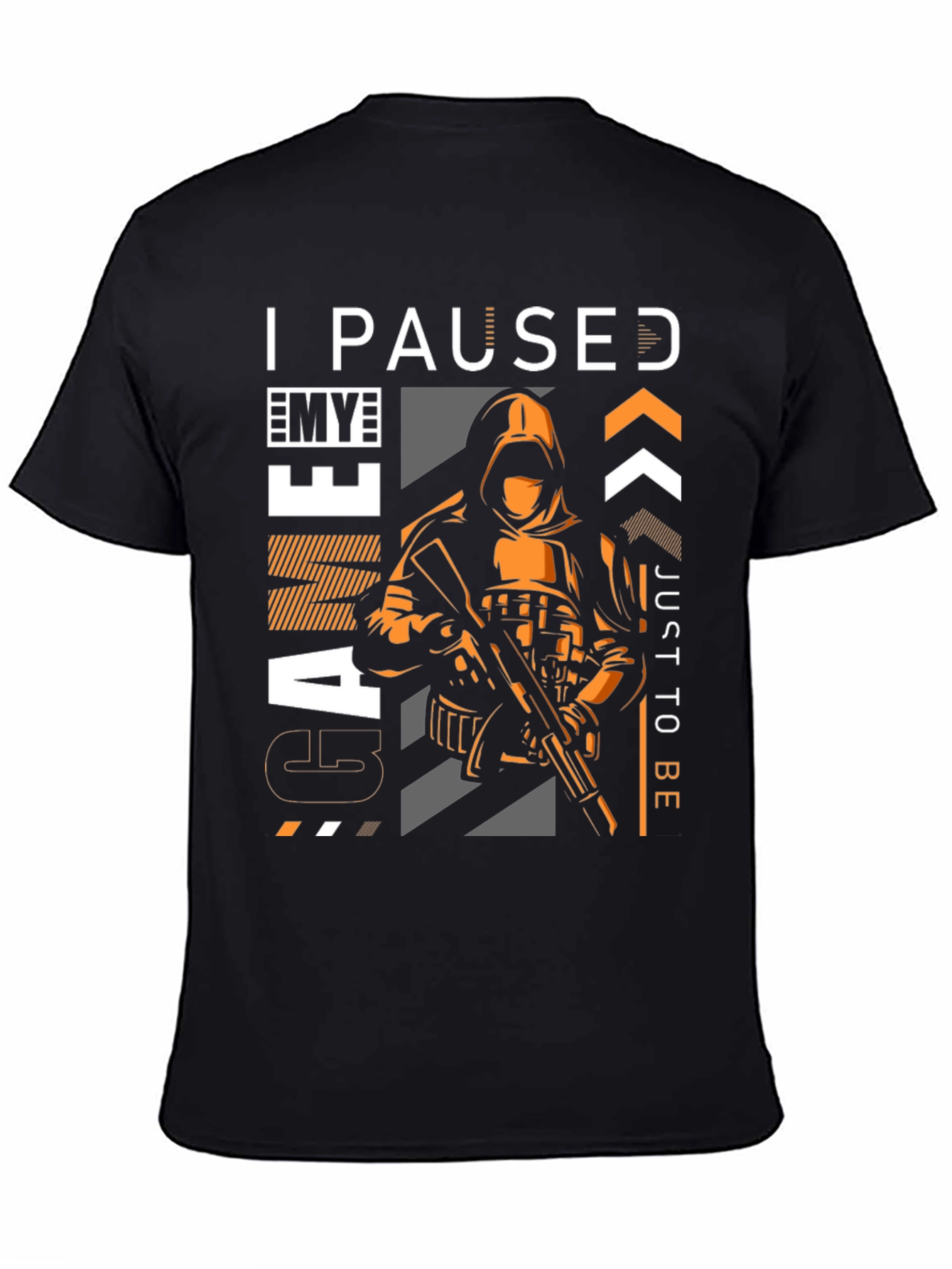 Black I Paused My Game T-Shirt view 4