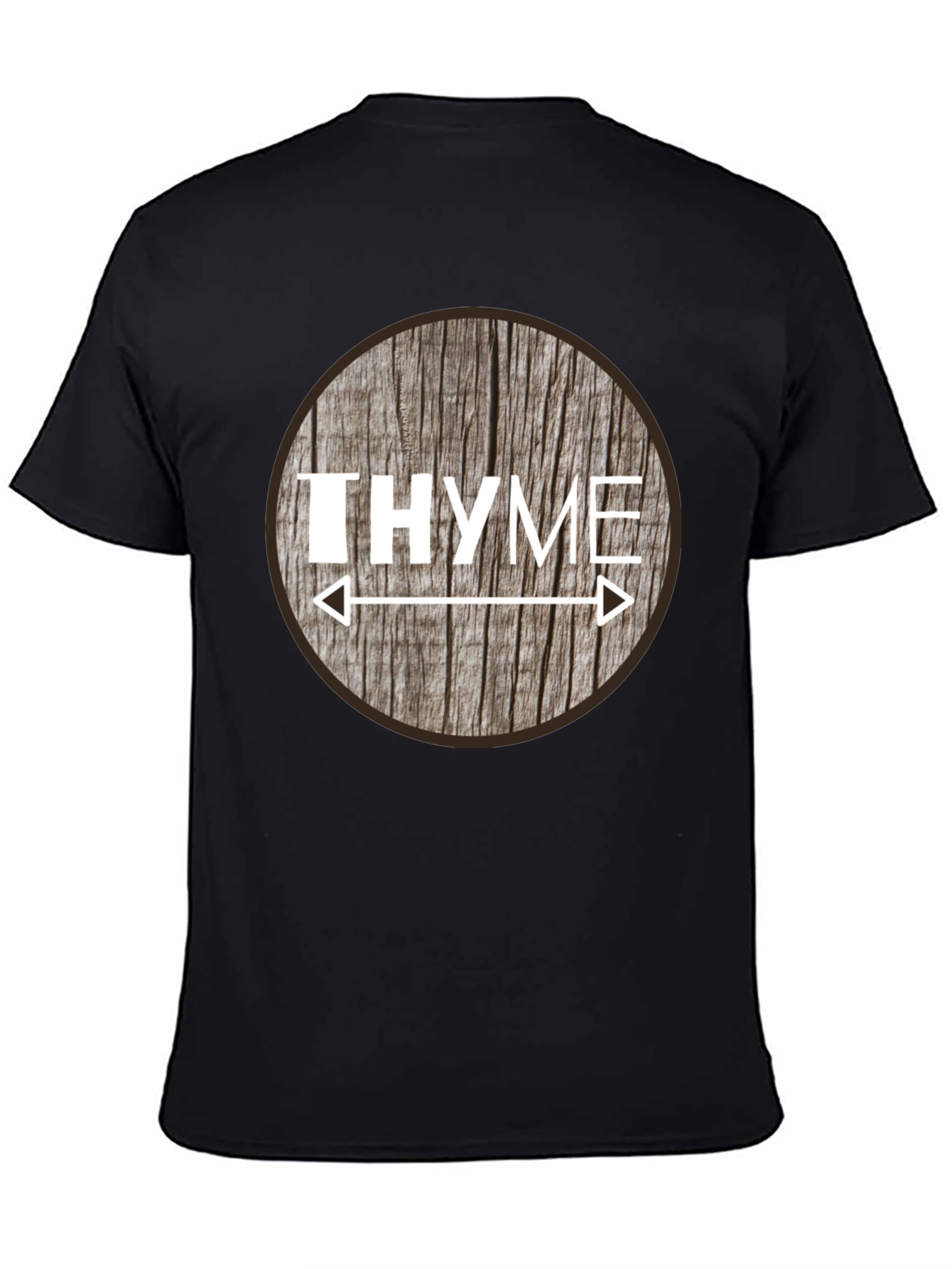 Black Funny Thyme Herb Pun T-Shirt view 4