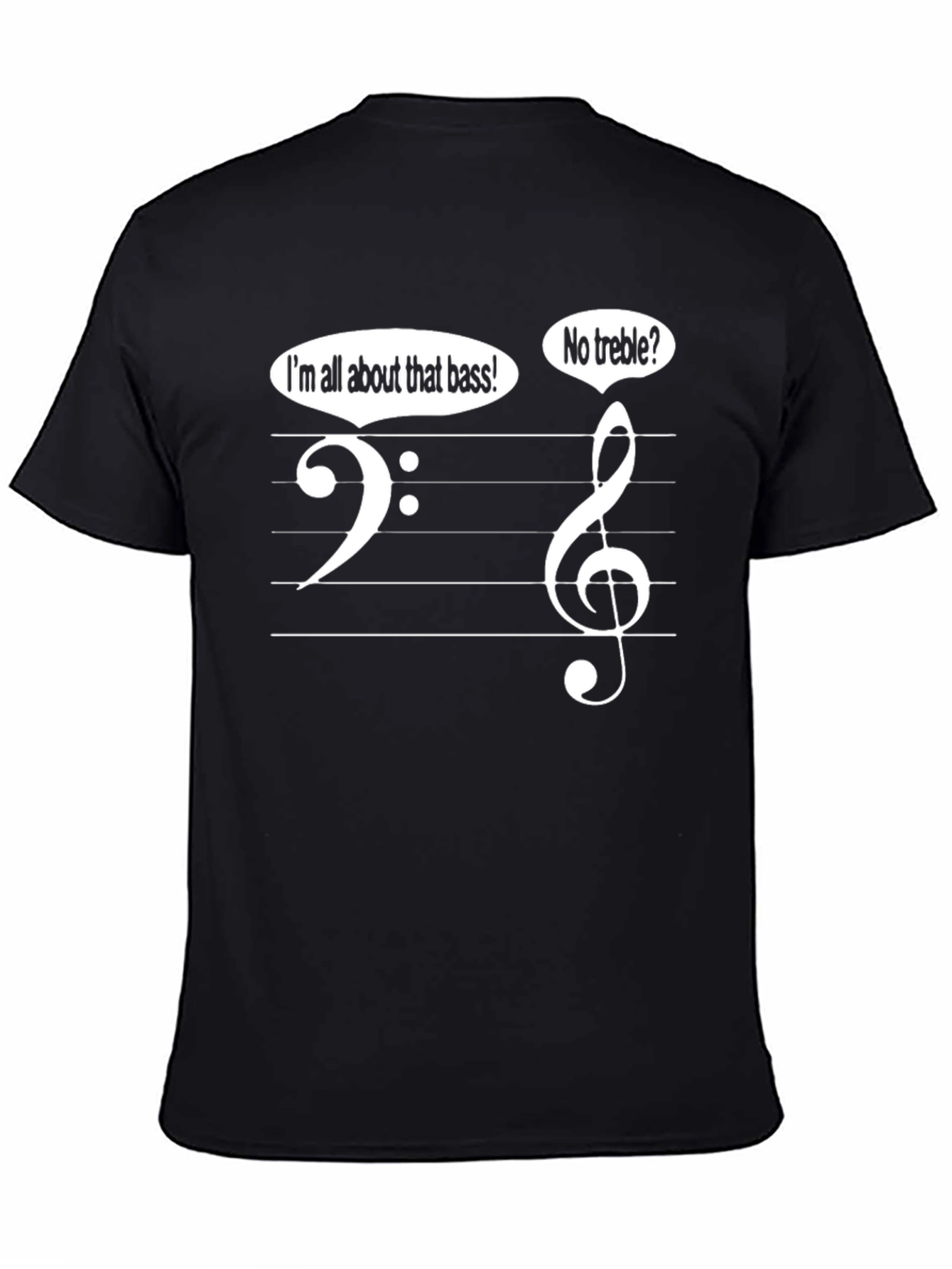 Black Music Humor T-Shirt - All About That Bass No Treble view 4