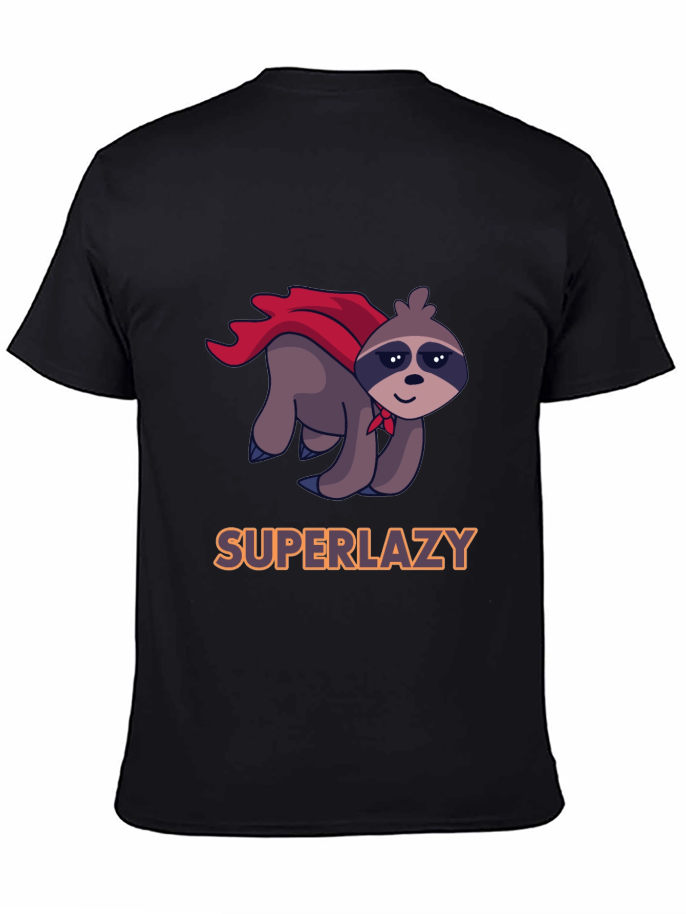 Black Superlazy Sloth Hero Graphic Tee view 4