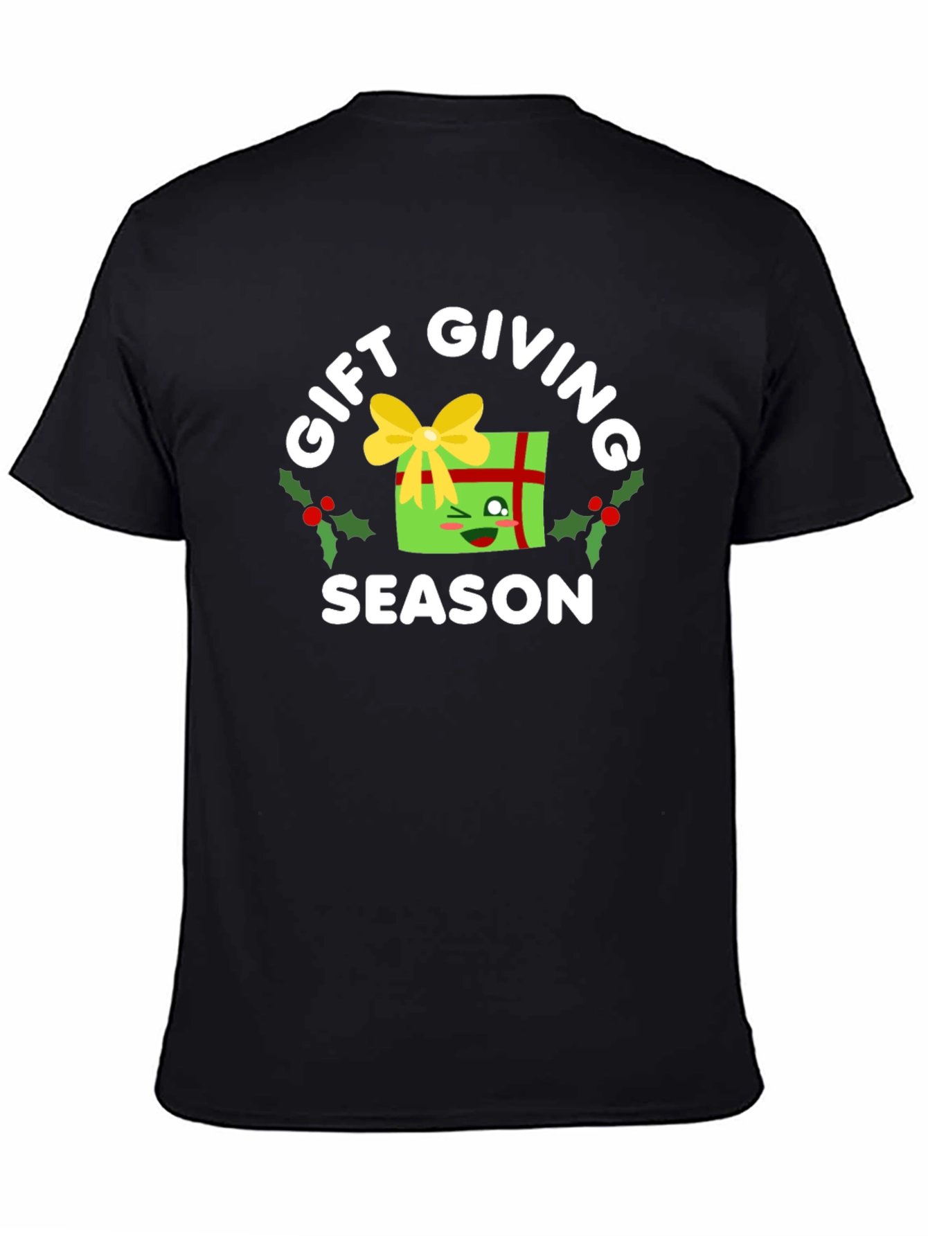 Black Gift Giving Season Holiday Graphic Tee view 4