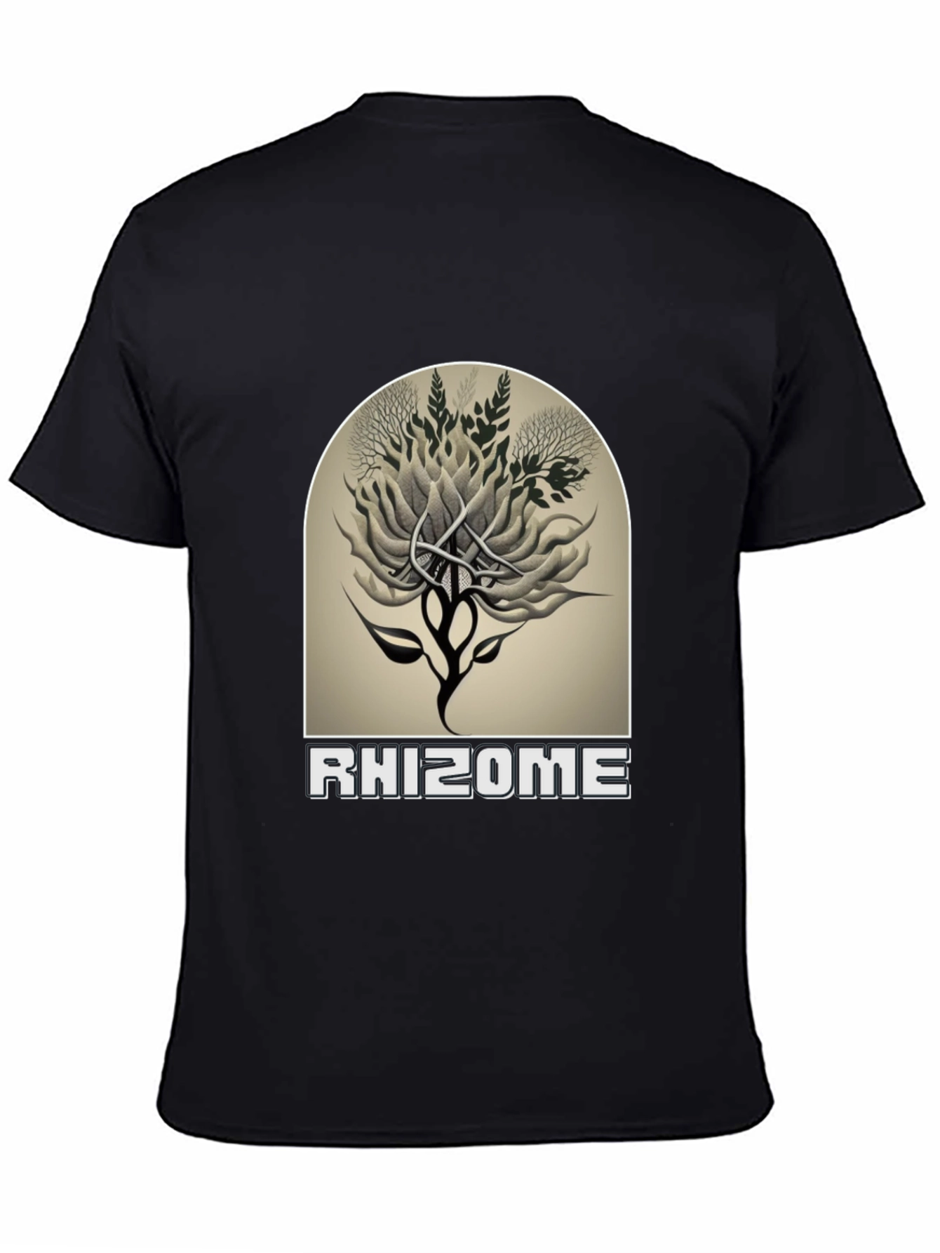 Black Rhizome Graphic Tee - Unique Nature Design view 4