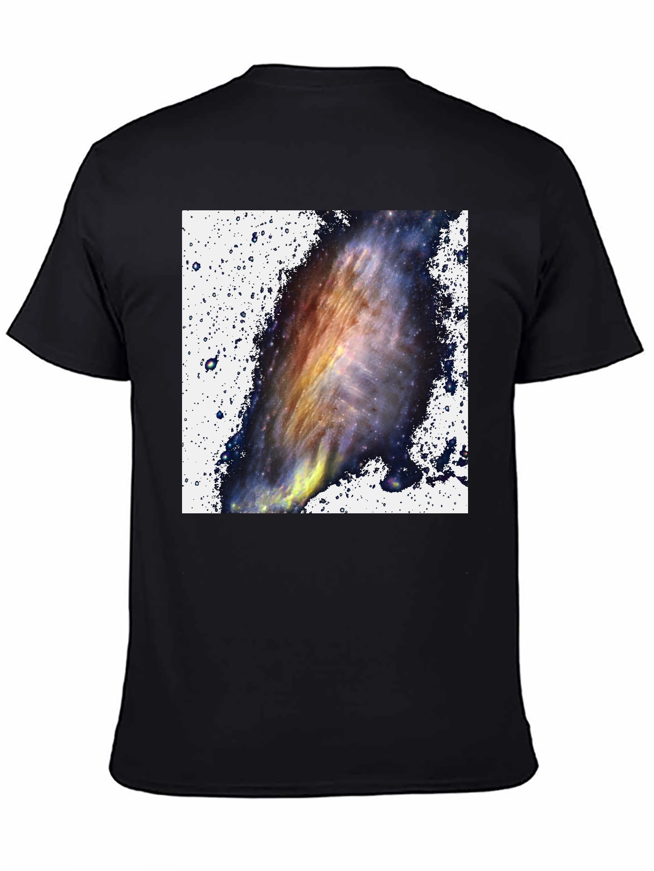 Black Galaxy Print Black T-Shirt - Celestial Style view 4